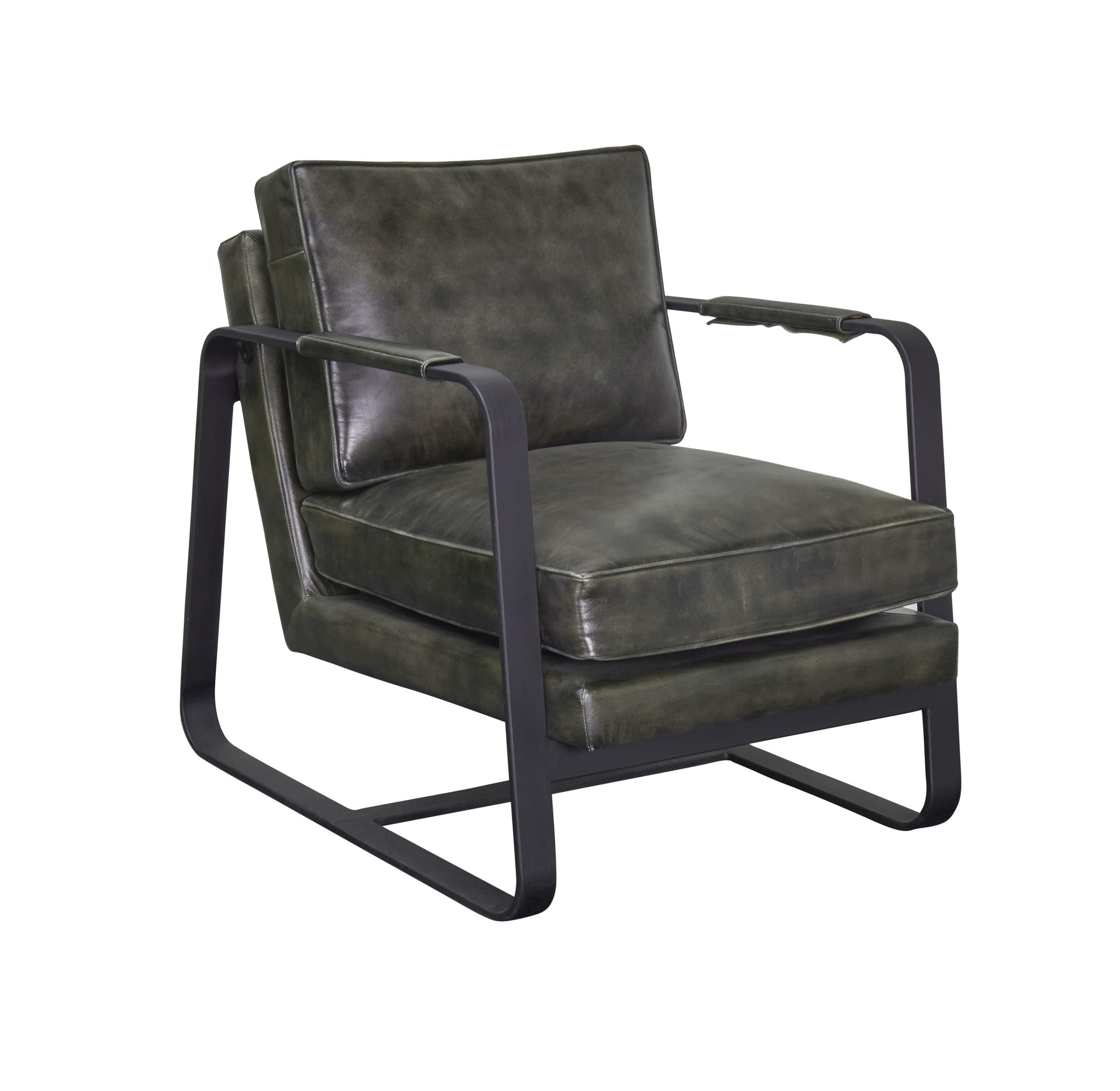 dasmöbelwerk Sessel Ledersessel Jano Clubsessel Industrial Leder Antik Grün Armlehnstuhl