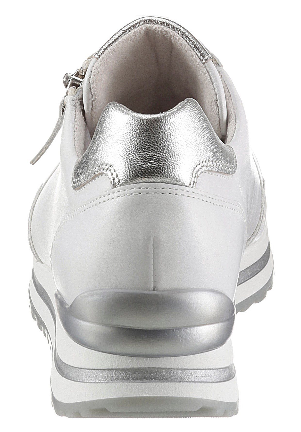 Gabor silberfarbenen Keilsneaker Details mit TURIN