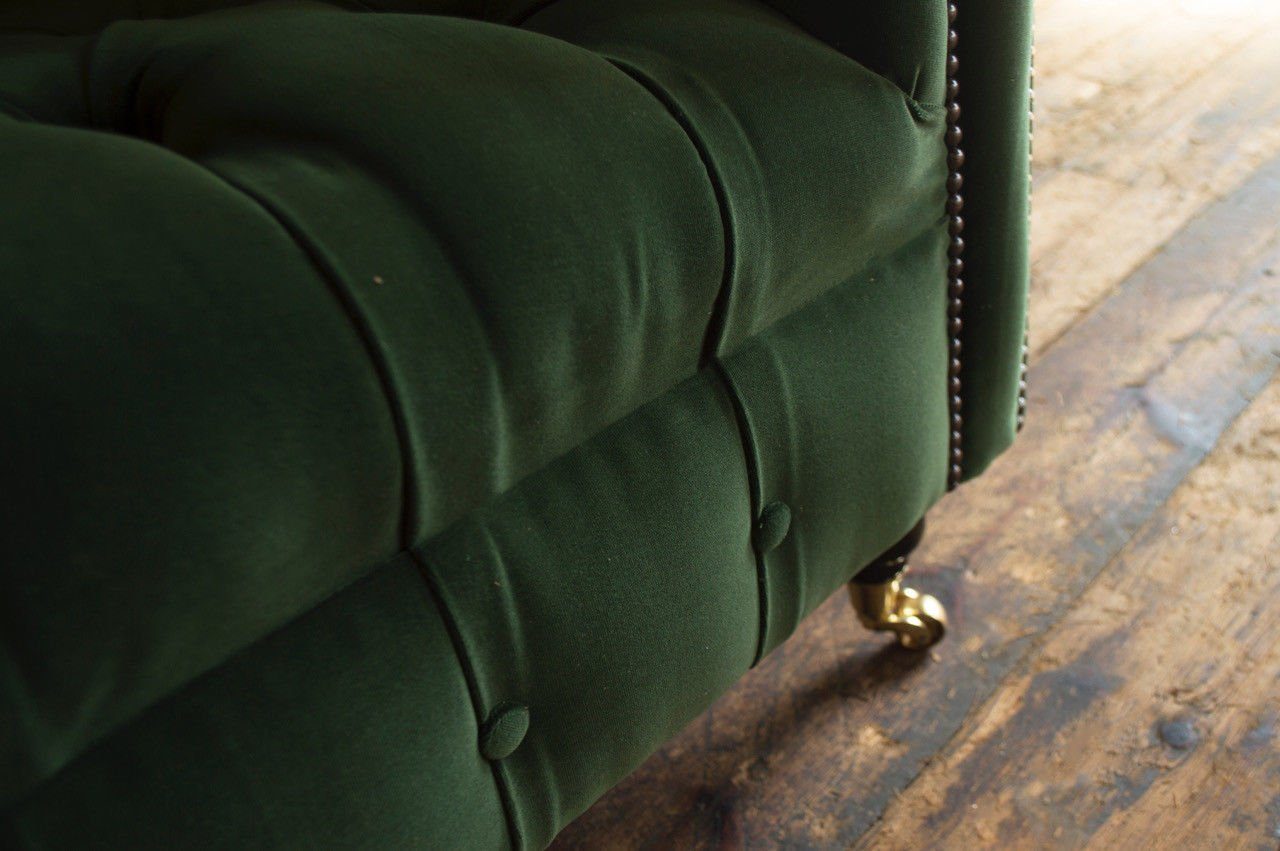 Sofa Knöpfen. 225 mit JVmoebel Rückenlehne Sitzer cm, Chesterfield Die Design Couch Chesterfield-Sofa, 3