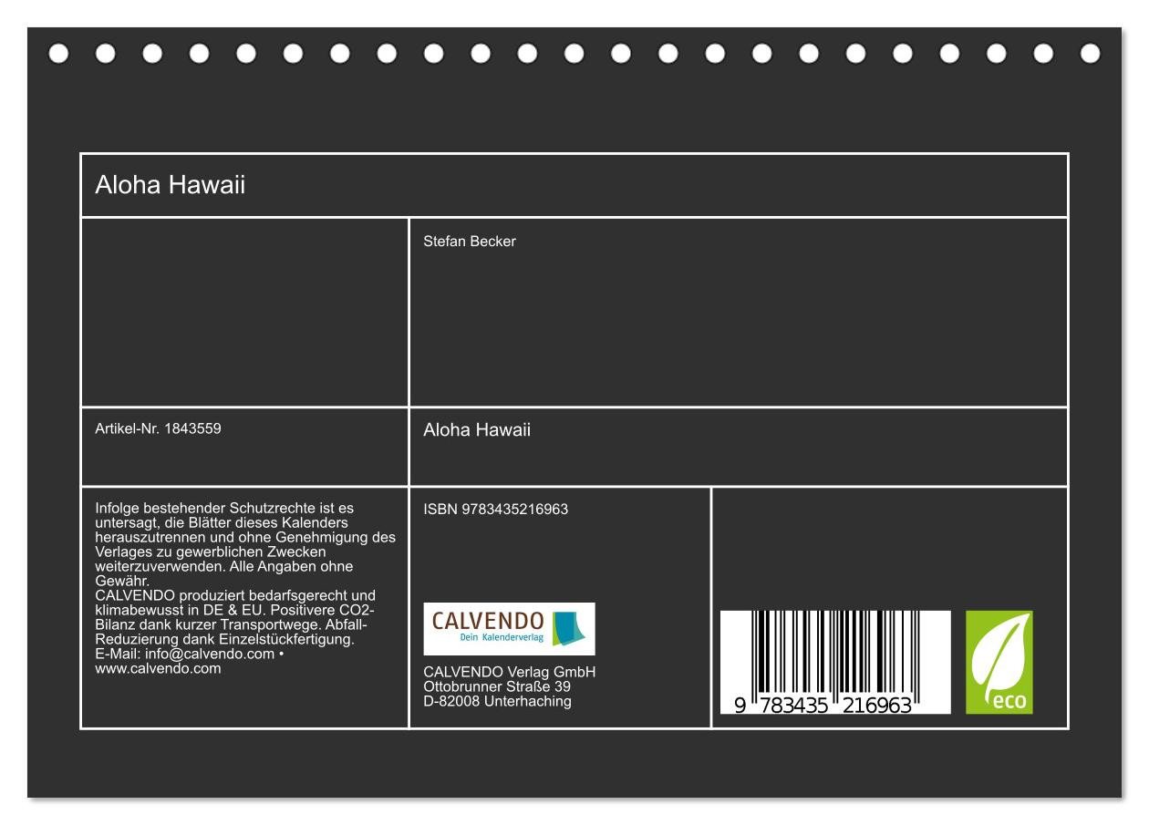 Thumbnail - CALVENDO Wandkalender Aloha Hawaii (Tischkalender 2025 DIN A5 quer), CALVENDO Monatskalender