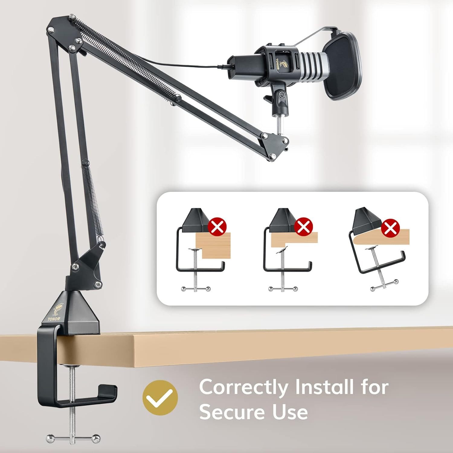 TONOR Streaming-Mikrofon TC30+ USB-Kondensatormikrofon Arm & Pop-Filter für Gaming & Podcasting