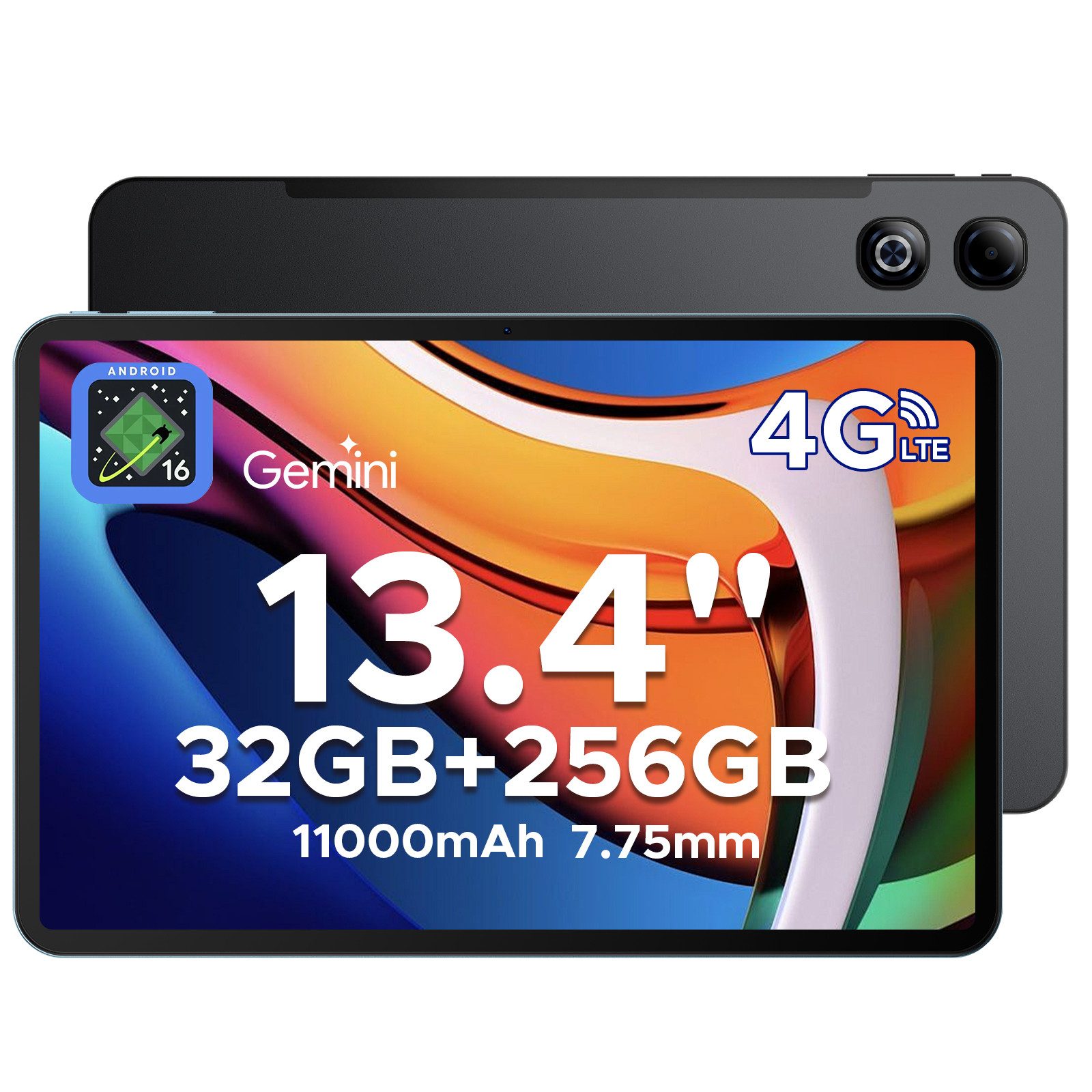 DOOGEE TABG6MAX 11000mAh Android 16 Tablet 256GB 13.4'' FHD+ 90Hz Gaming Tablet (13.4", 256 GB, Android 16, 4G, 13MP+8MP, Android 16, SIM-Karten-Support, Gemini AI)