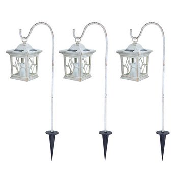 etc-shop LED Gartenleuchte, LED-Leuchtmittel fest verbaut, 3er Set LED Außen Lampen Deko Laterne Park Erdspieß Hänge Balkon