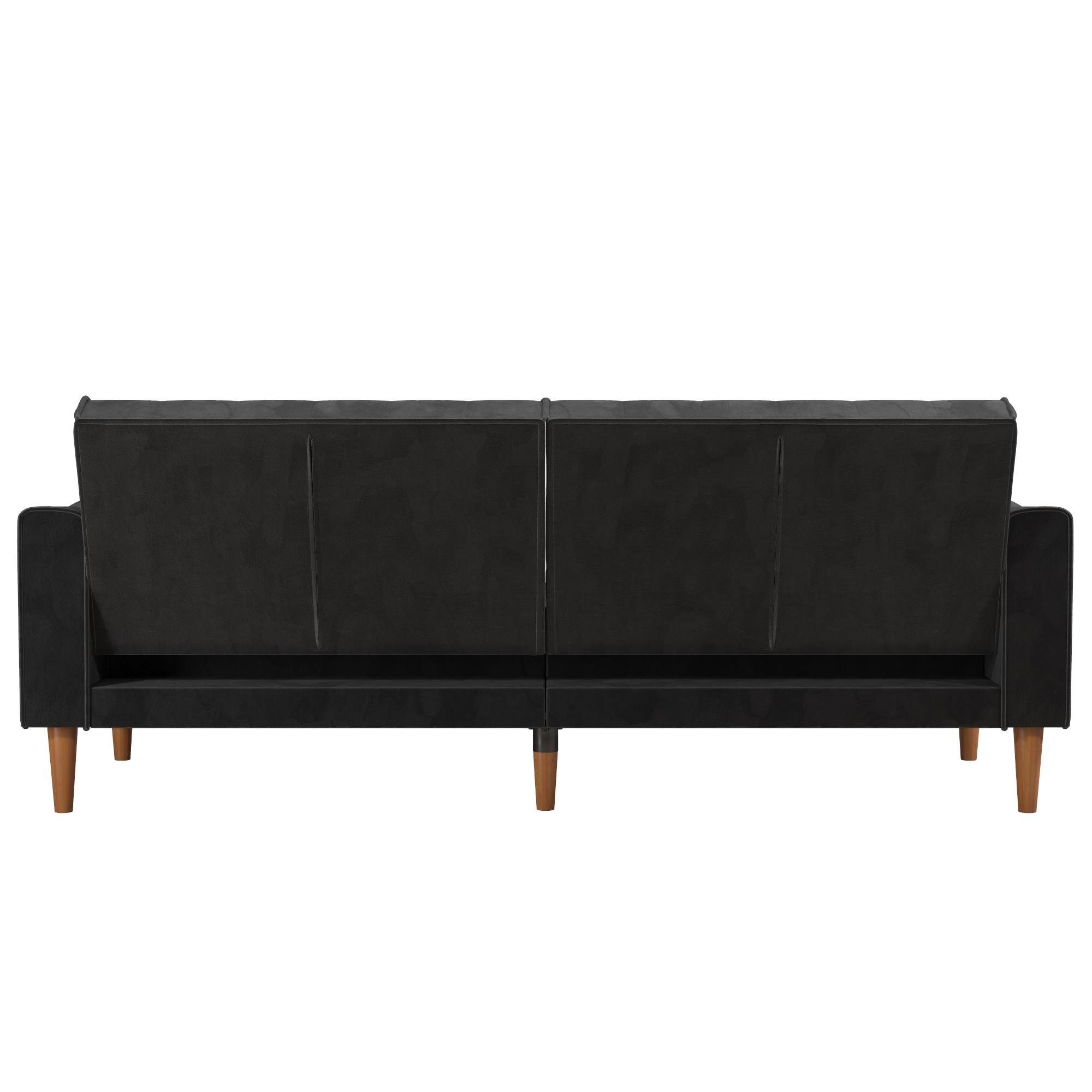 loft24 Schlafsofa Stella, 2-Sitzer Couch mit Verstellfunktion, Samtoptik, Breite 203 cm