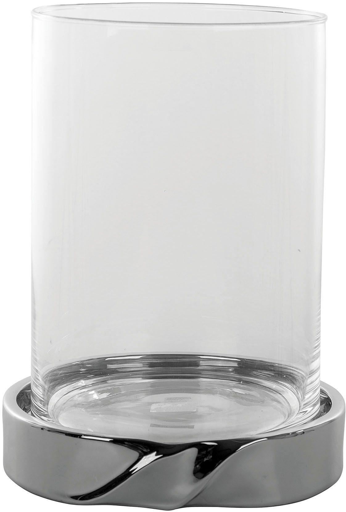 Fink Windlicht LE DECOR (1 St), Kerzenhalter mit Glaszylinder, aus Keramik, silberfarben