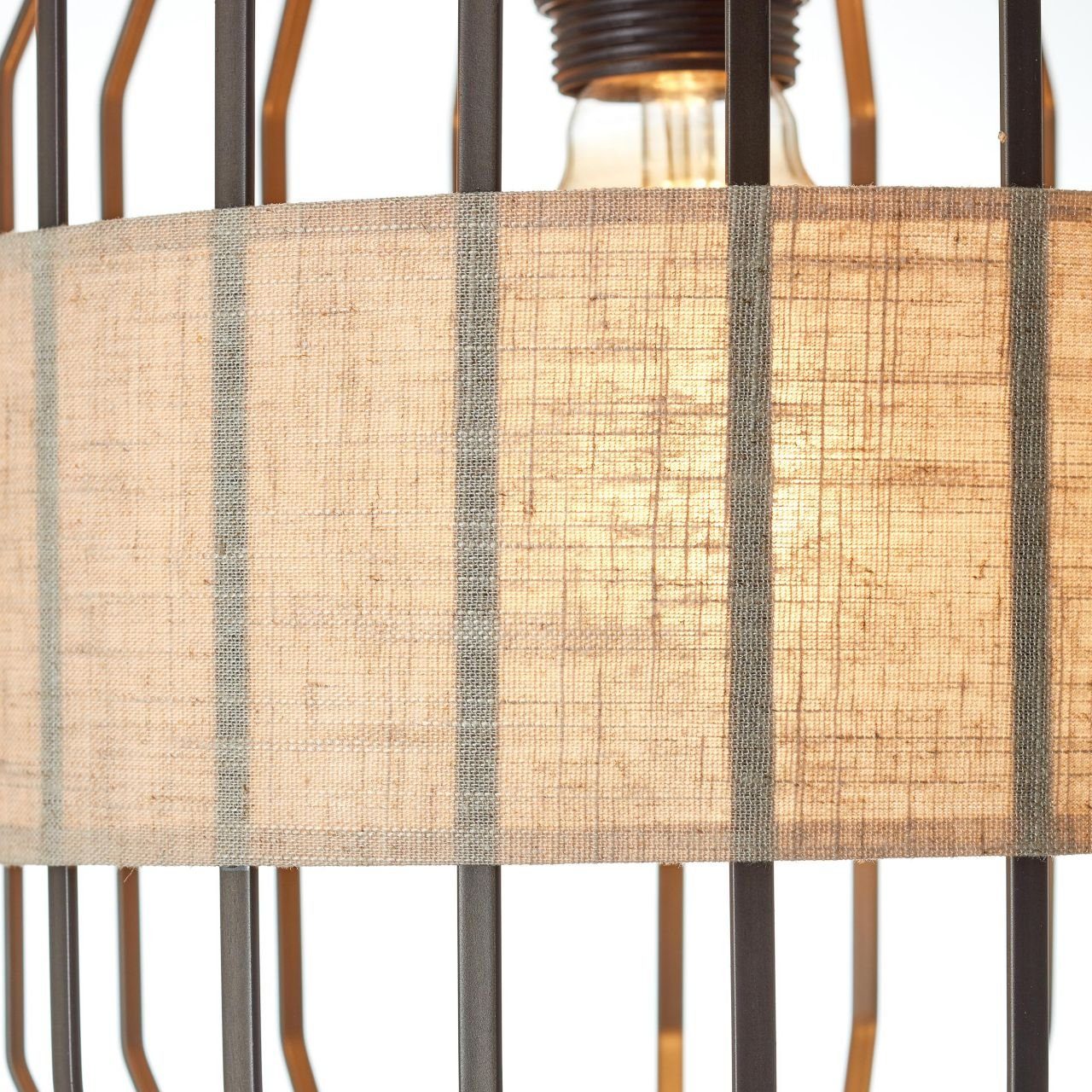 Stehlampe 1x 1,5m A60, Slope geeigne E27, 52W, schwarz/natur Slope, Brilliant Bogenstandleuchte
