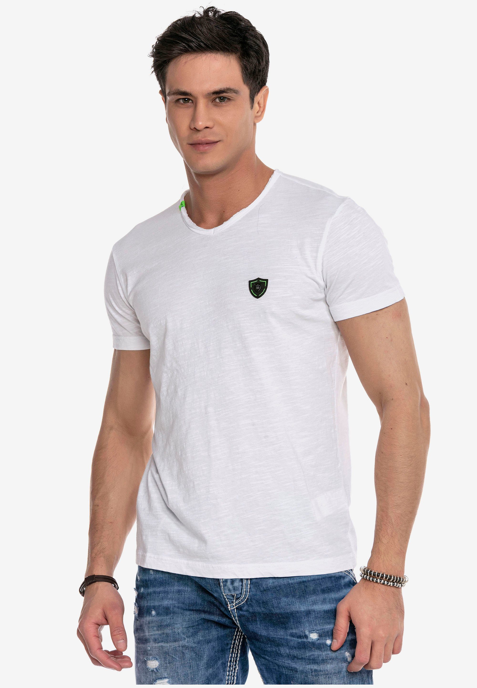Cipo & Baxx sportlichen T-Shirt CT648 Look im weiß