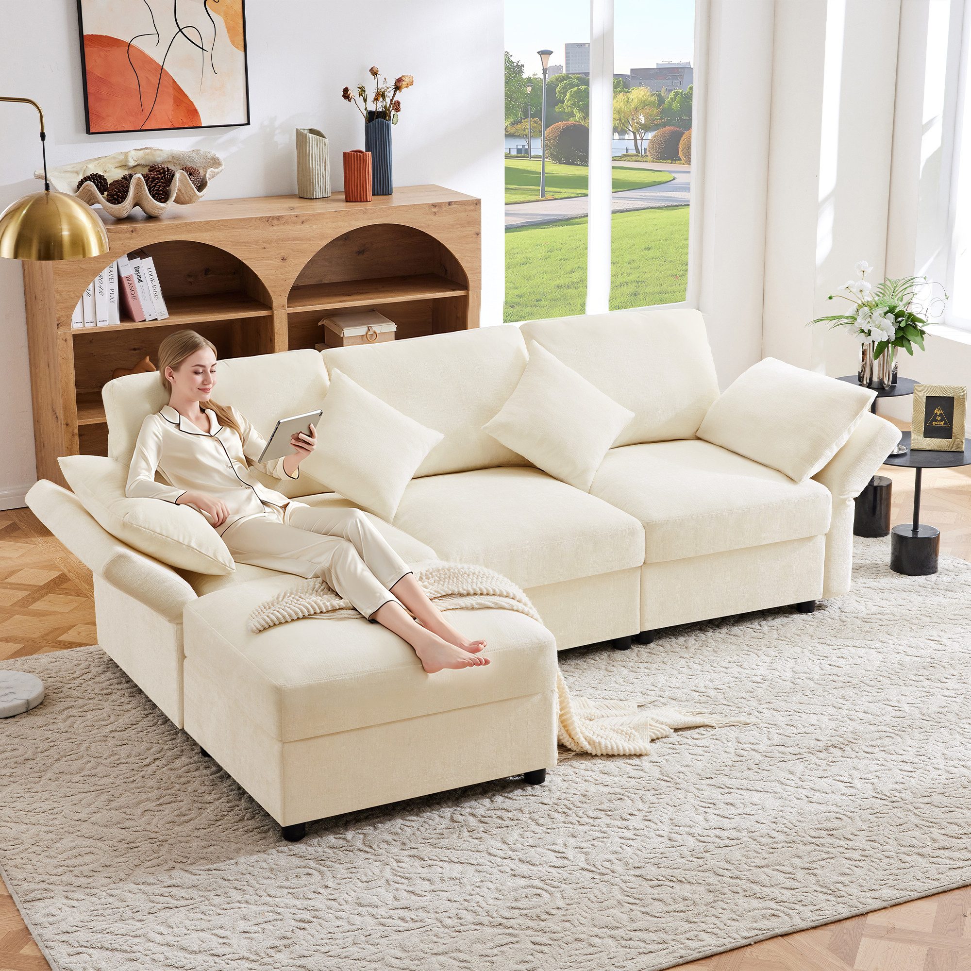 i@home Ecksofa L-förmiges Sofa, 3-Sitzer-Schlafsofa, mit günstig online kaufen