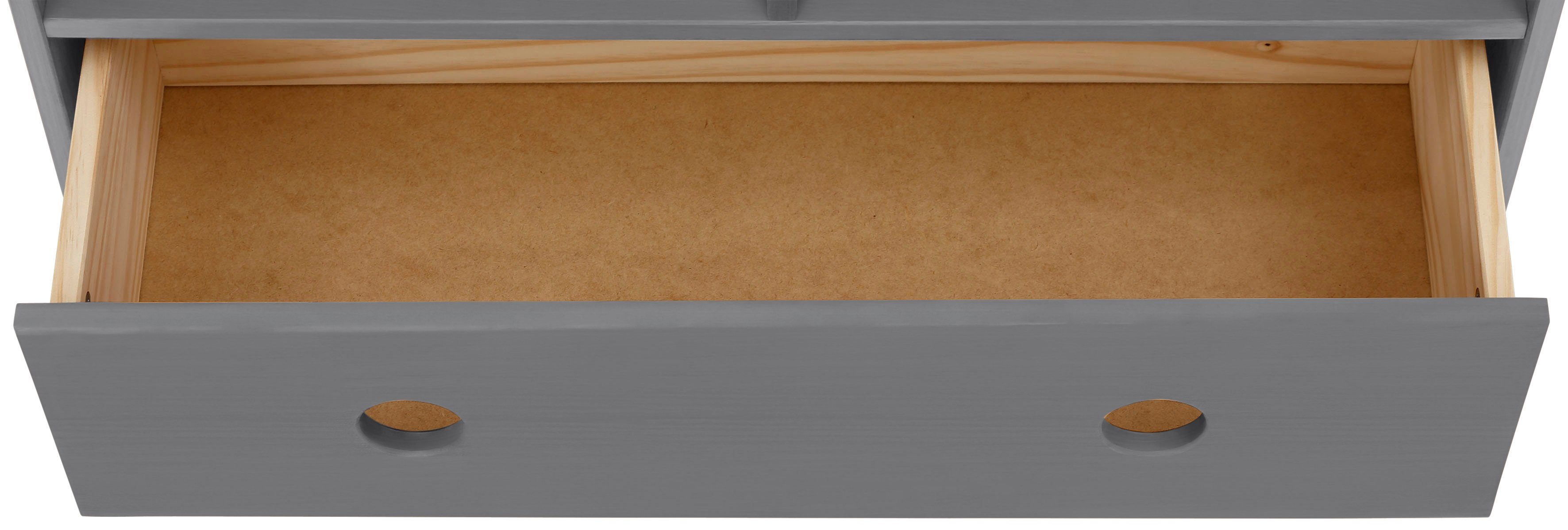 Kiefernholz, verschiedene 1-tlg., aus Stauraumregal Alpi, Farbvarianten, Breite 75cm grau Kinderregal Lüttenhütt