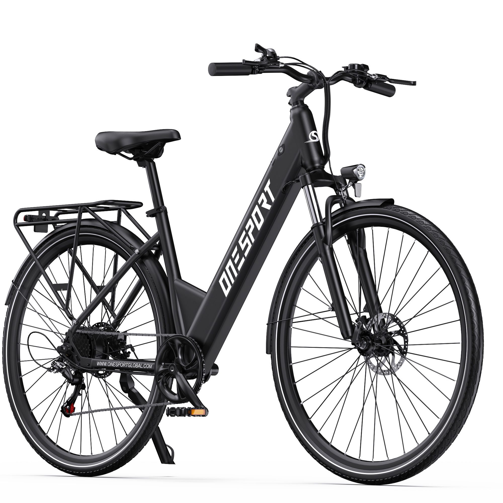 Onesport E-Bike Cityrad 28Zoll City-E-Bikes Elektrofahrrad für herren u.damen 468Wh E-Fahrrad, Kettenschaltung, Heckmotor, 468 Wh, Pedelec mit Scheibenbremsen, hydraulischer Federgabel & 28" Reifen