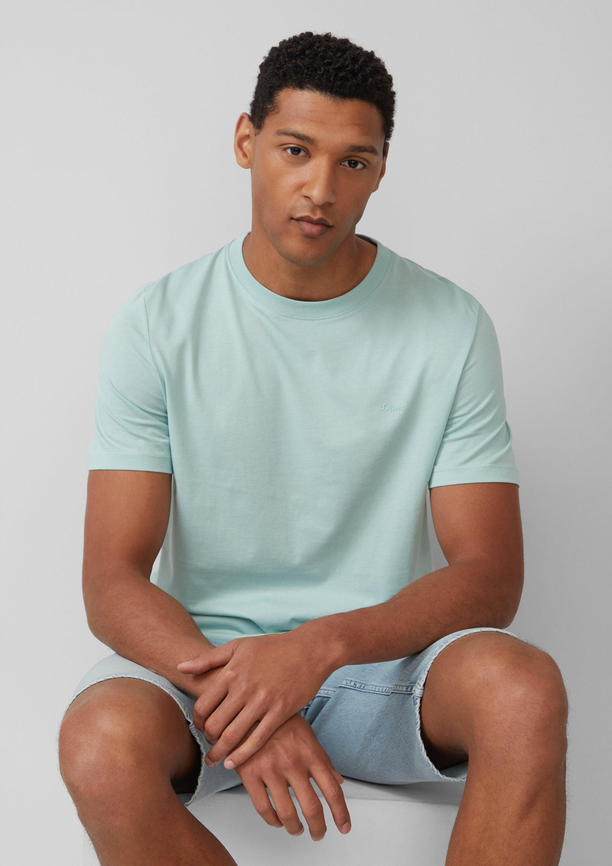 s.Oliver Kurzarmshirt T-Shirt Baumwoll-T-Shirt mit Logo-Print günstig online kaufen
