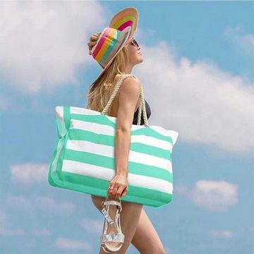 Fivejoy Strandtasche Strandtasche, Wasserdicht Strandtasche Groß mit Reißverschluss, Schwimmbad Tasche, Grosse Strandtasche