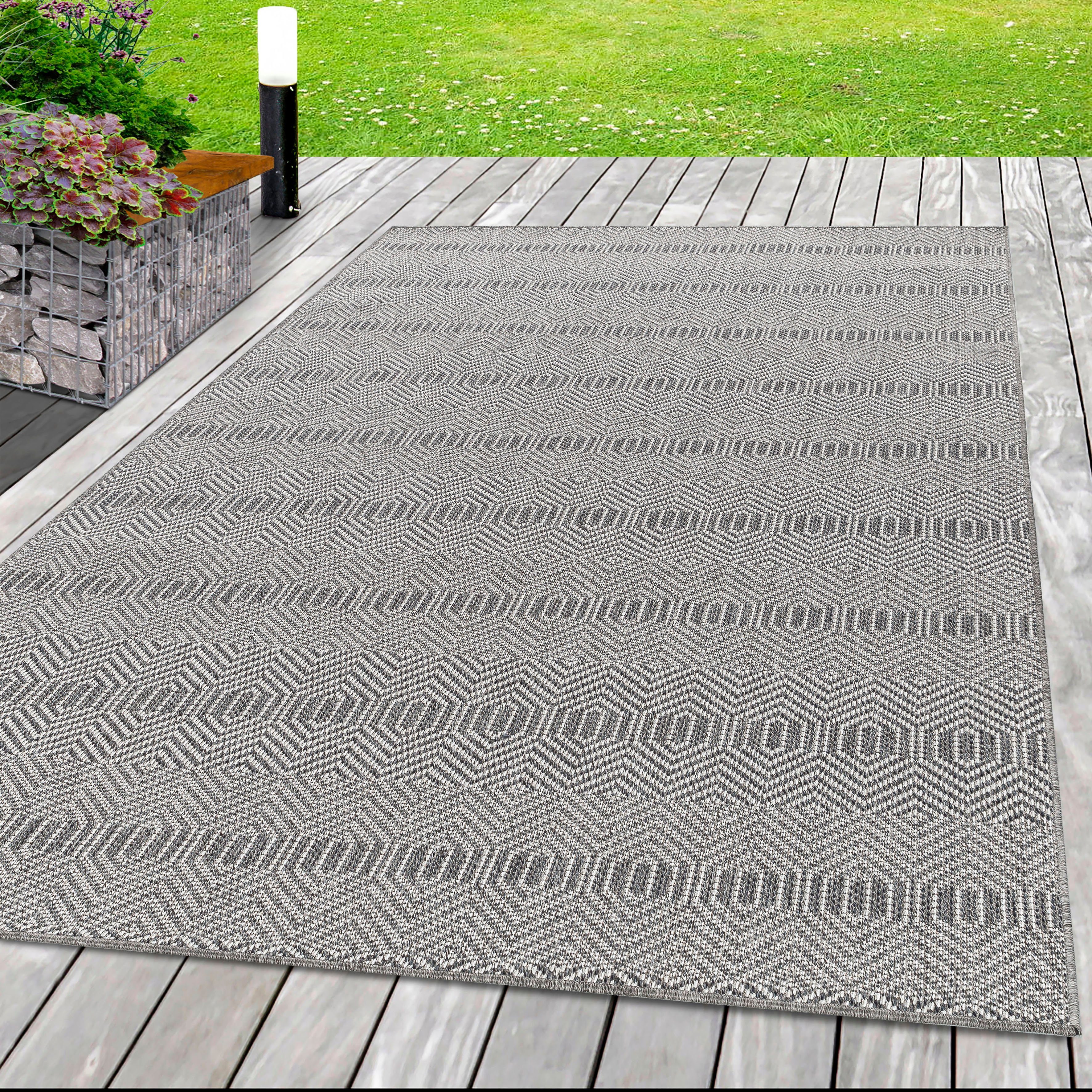 Ayyildiz In- und Outdoor-Teppich Aruba 4904 Grau 120 cm x 170 cm günstig online kaufen