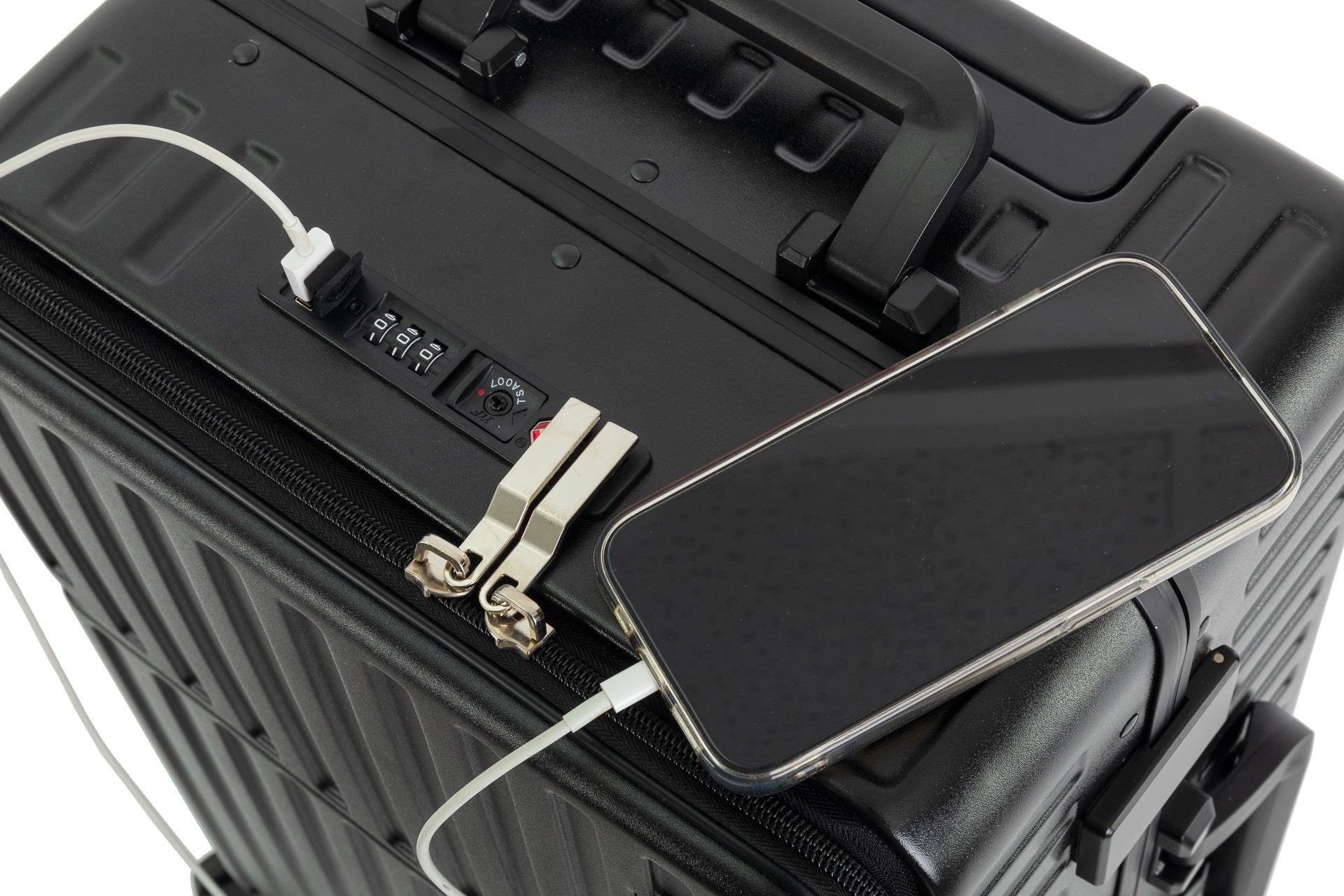 Travelhouse Hartschalen-Trolley Roma, 4 Rollen, mit USB und Getränkehalter günstig online kaufen