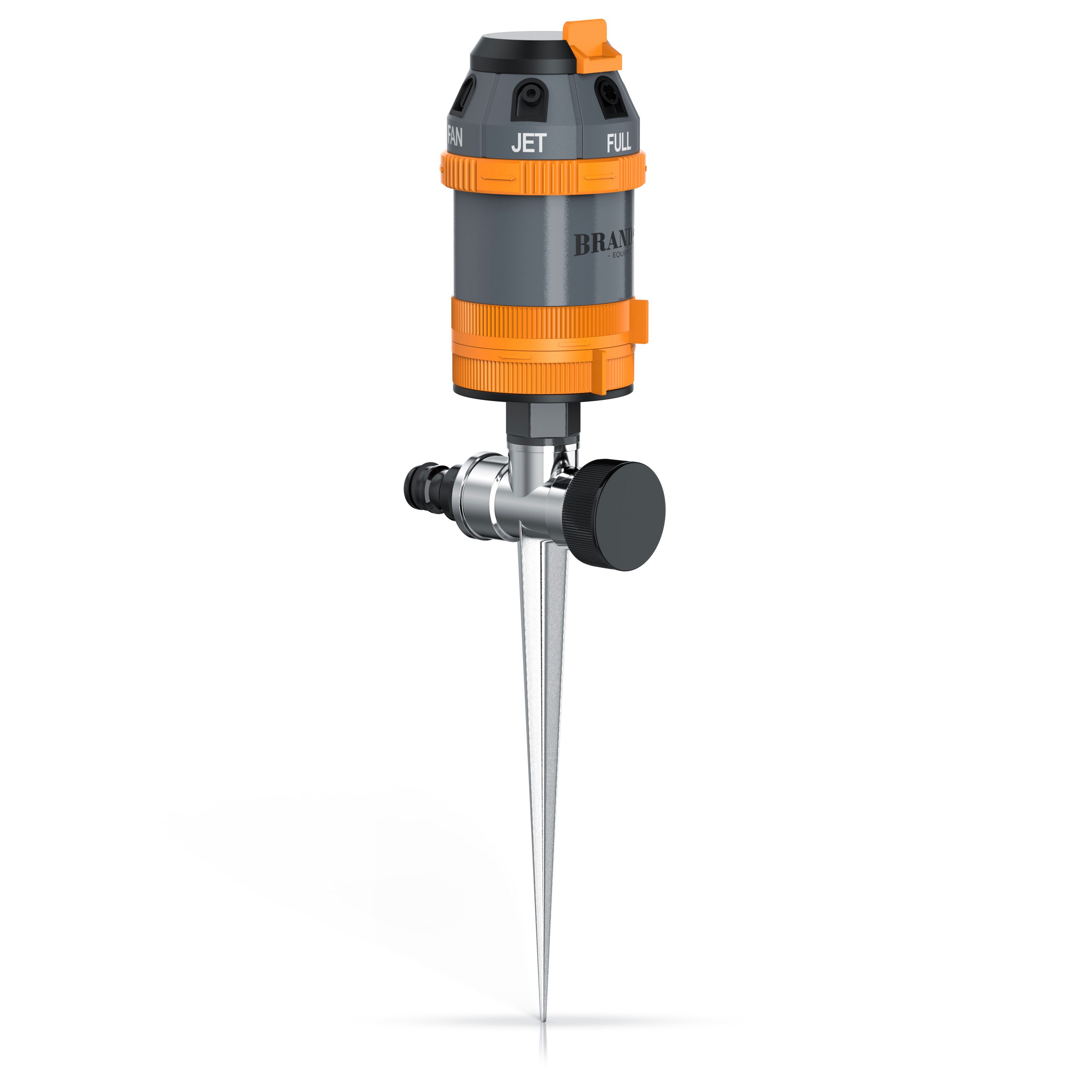 Brandson Kreisregner 6-fach Rasensprinkler mit Erdspieß, 360° Flächenregner, Rasensprenger, für Flächen bis 452 m², 16 cm lang, (1-St), 6 Sprühmuster, Sprühregner, Edelstahl-Erdspieß, einstellbare Sprühhöhe