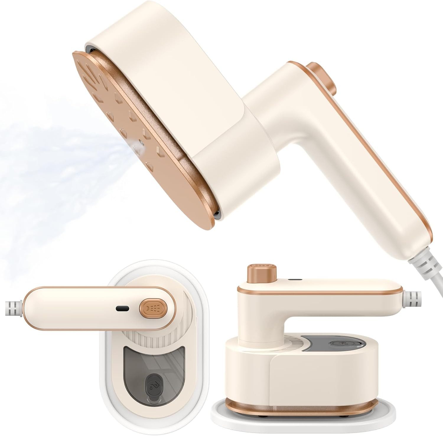 Reisebügeleisen Dampfbügeleisen 2-in-1, 180° faltbar, 30s Aufheizen, Handbügeleisen