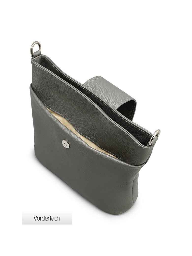 Adel Bags Schultertasche SARA Umhängetasche Damen Dunkelgrau aus Echtleder Crossbody (Test SEHR GUT, Note 1.1), 20 Farboptionen, Hergestellt in Italien, mit 2 R – Bild 5 von 5