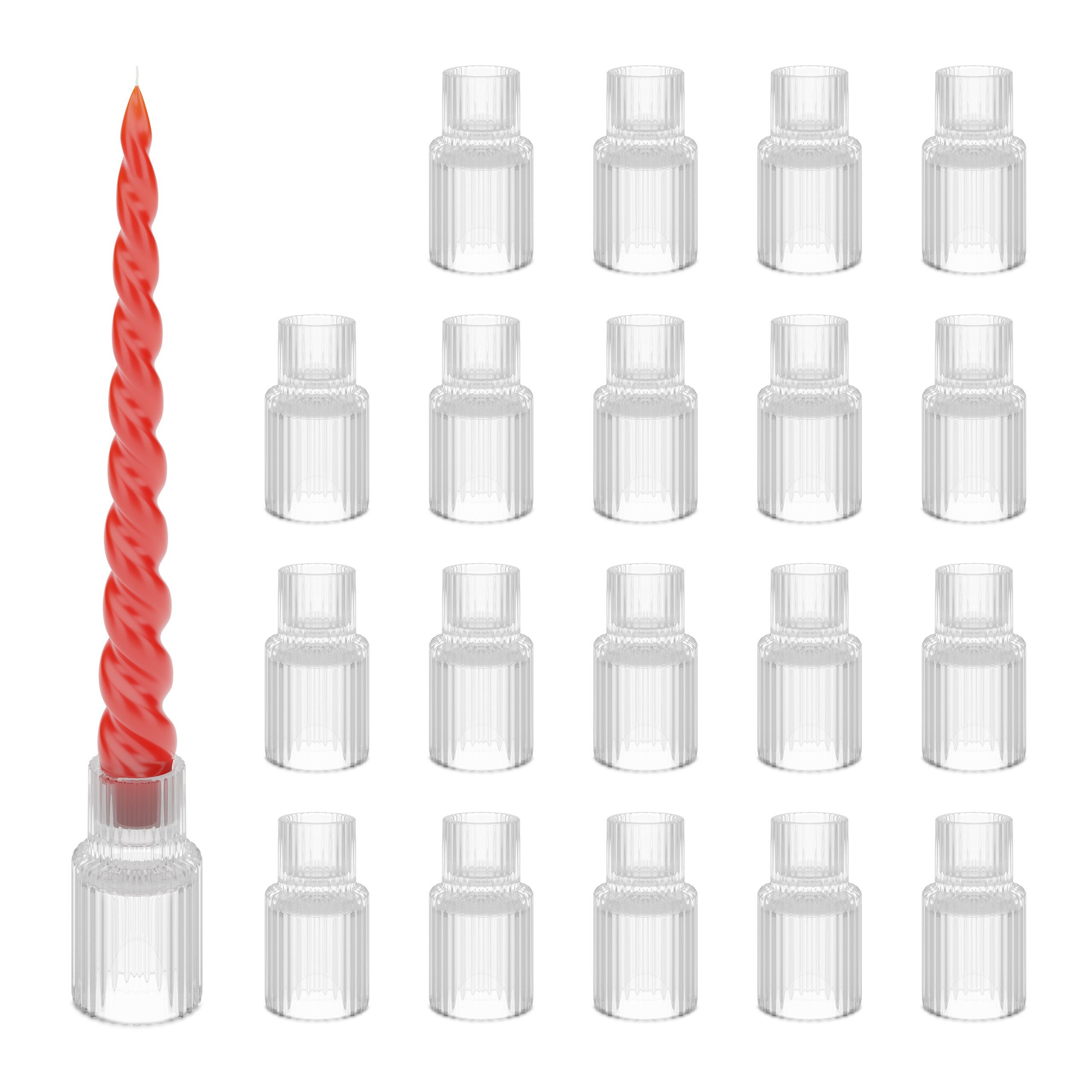 relaxdays Kerzenständer geriffelt 20er Set (20 St., 20er Set) günstig online kaufen
