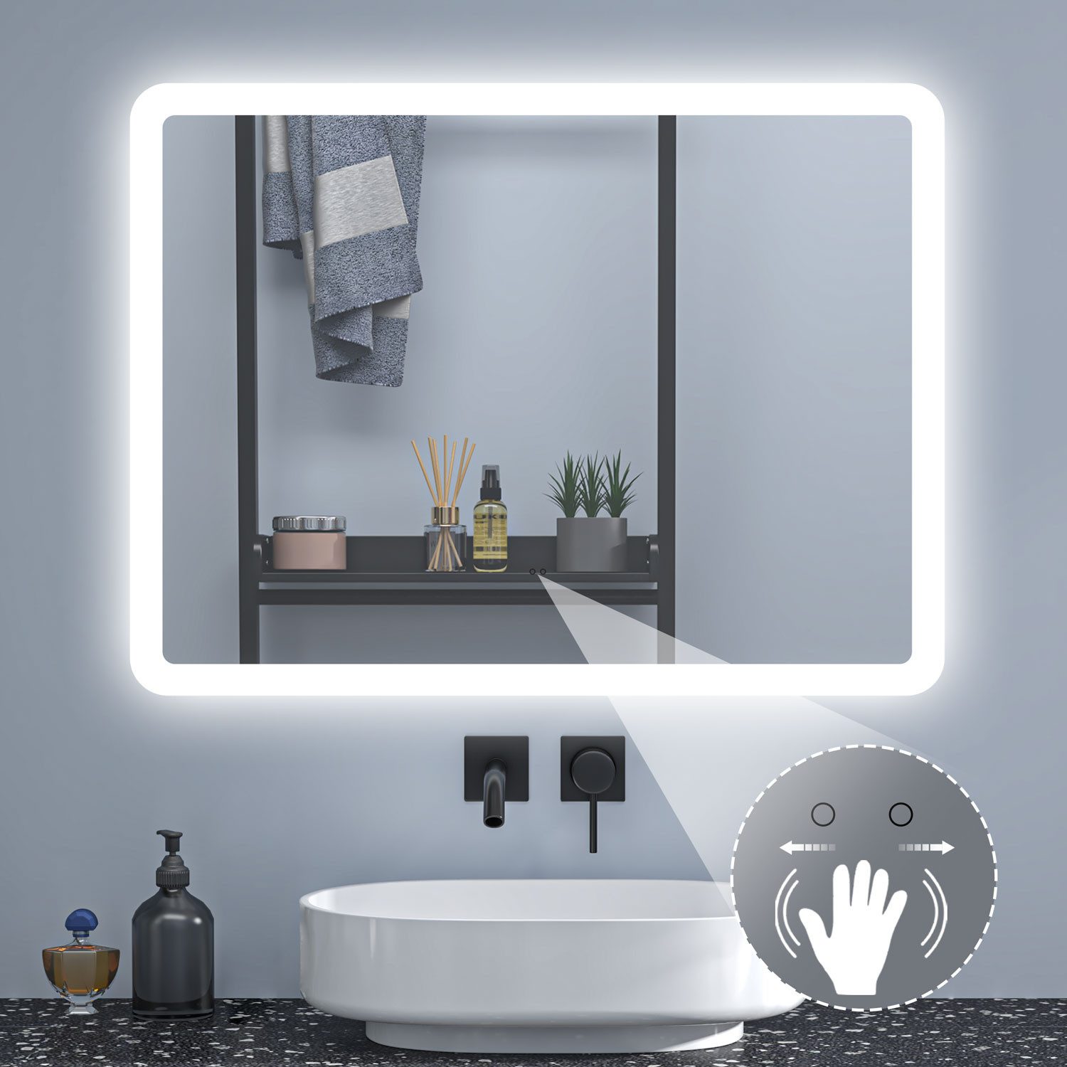 Aica Sanitär Badspiegel Wandspiegel Beschlagfrei+dimmbar+Memory+Sensor-Scha günstig online kaufen