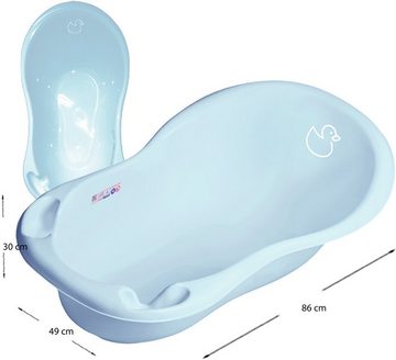 Tega-Baby Babybadewanne 2 Teile SET Duck Blau - Badeset Babybadesitz Wanne 84 cm, (Made in Europe, 2-tlg), =BABYBADEWANNE + BADESITZ