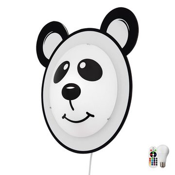 etc-shop Dekolicht, Leuchtmittel inklusive, Warmweiß, Farbwechsel, Panda Bär Wand Lampe Fernbedienung Kinder Spiel Zimmer