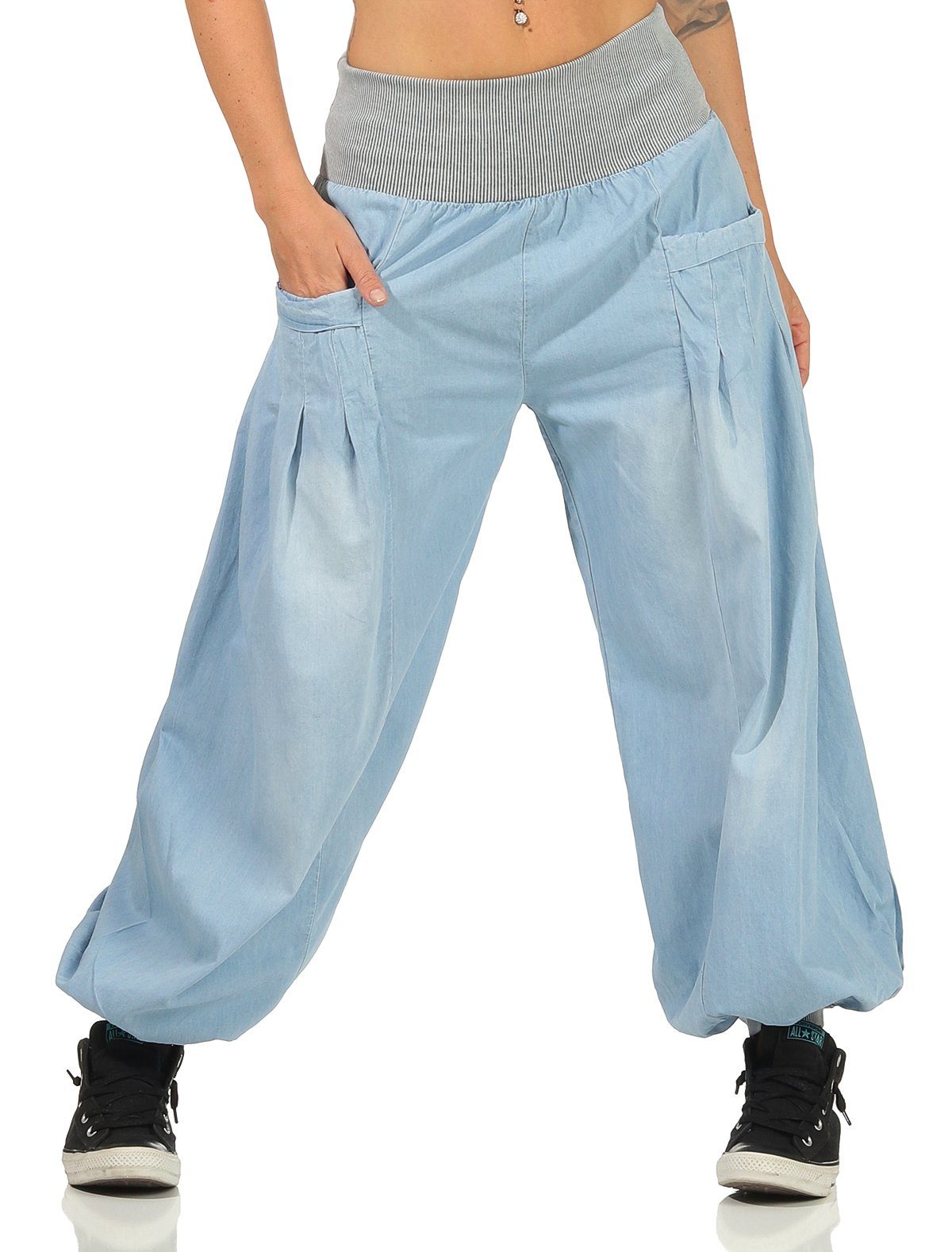 malito more than fashion Haremshose »6258« Goa Hose in Denim Jeans Optik  mit breitem Bund und Eingrifftaschen Einheitsgröße online kaufen | OTTO