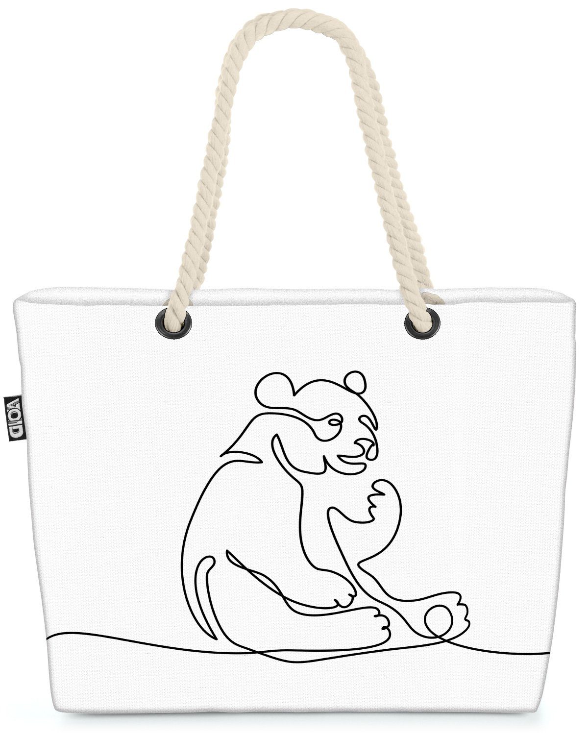 VOID Strandtasche (1-tlg), Grafik Weihnachte Kinder Linie Bär Panda Winter Eisbär Zoo Tier Bären