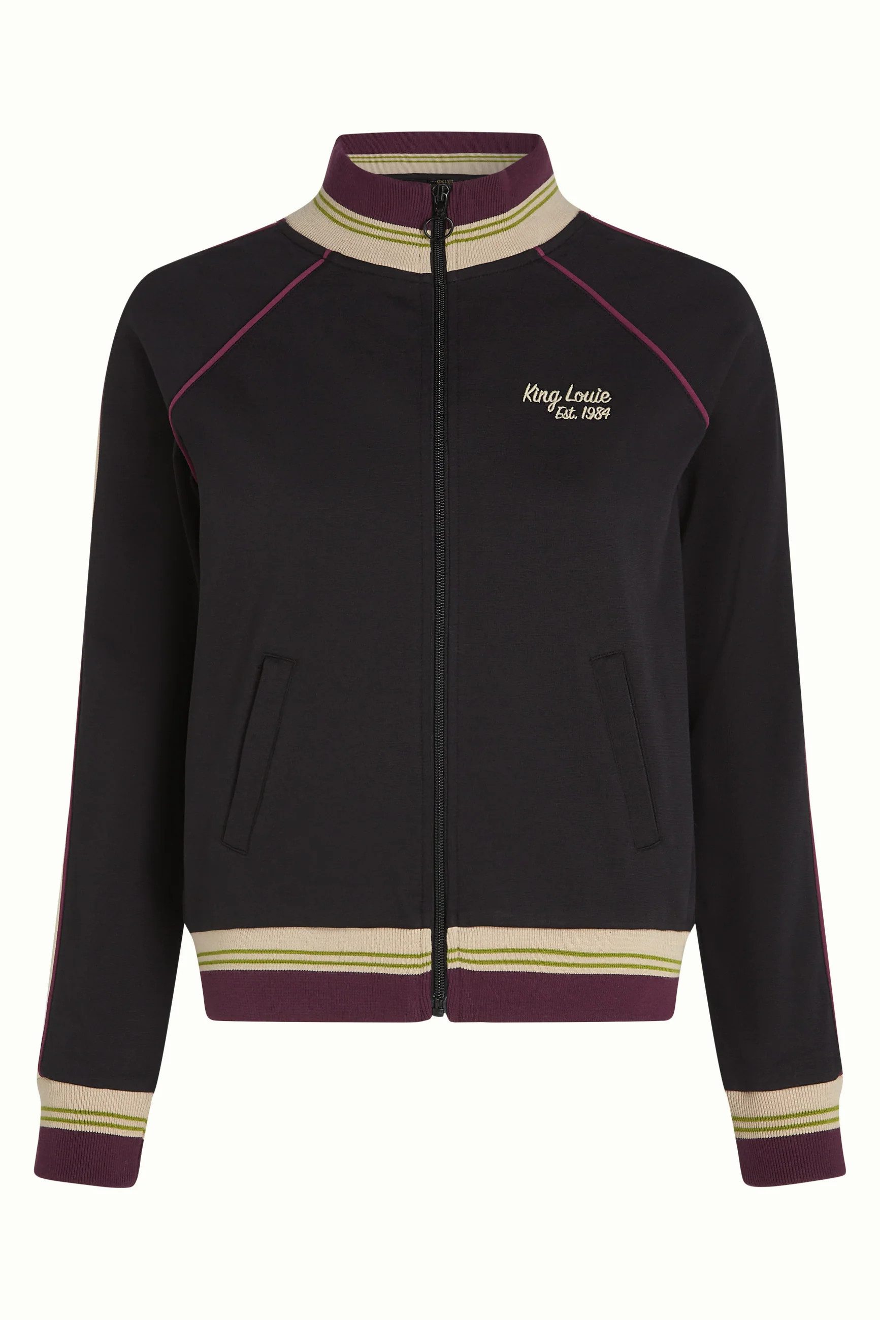King Louie Sweatjacke Lila Coljack Daytona Sweat - sportliche Sweatjacke mit Rollkragen