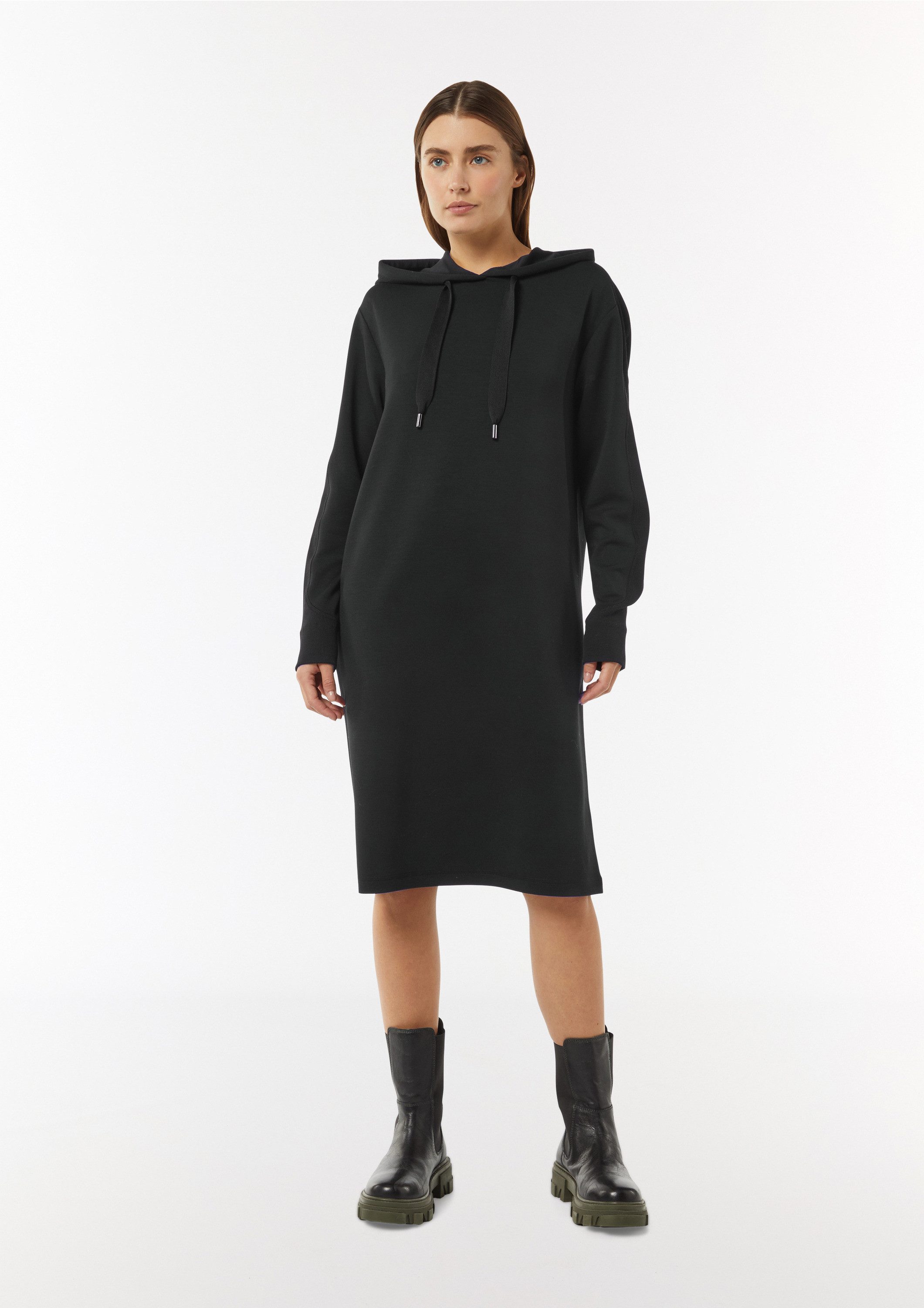 comma Midikleid Kleid Sweat-Kleid mit Kapuze und Rückenprint