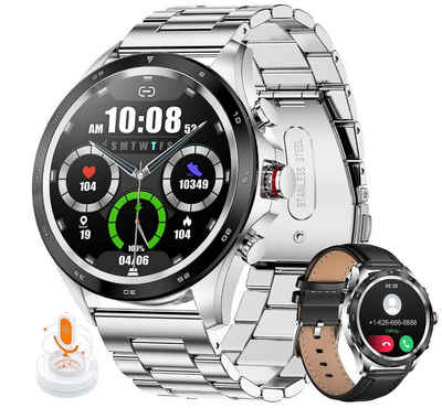 Lige Smartwatch (iOS Android), Mit Telefonfunktion Herren Wasserdicht Rund iOS Android Smart Watch