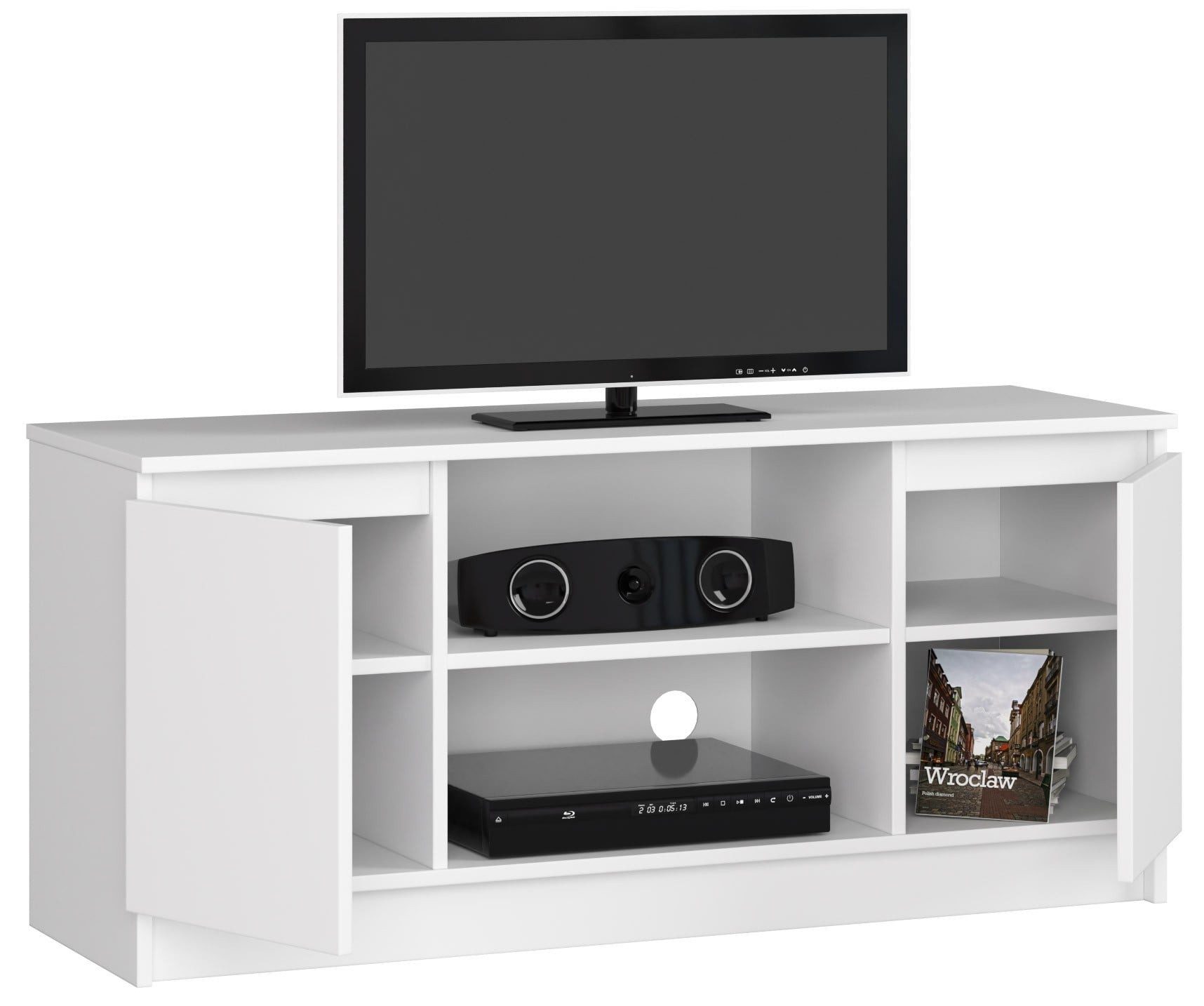 Raumhirsch Furniture Lowboard, TV-Schrank - Elegantes Design für Ihr Wohnzimmer - Fernsehtisch, 120 cm für TV bis 65", 2 Türen, 2 Böden, bis 75 kg, kratzfest