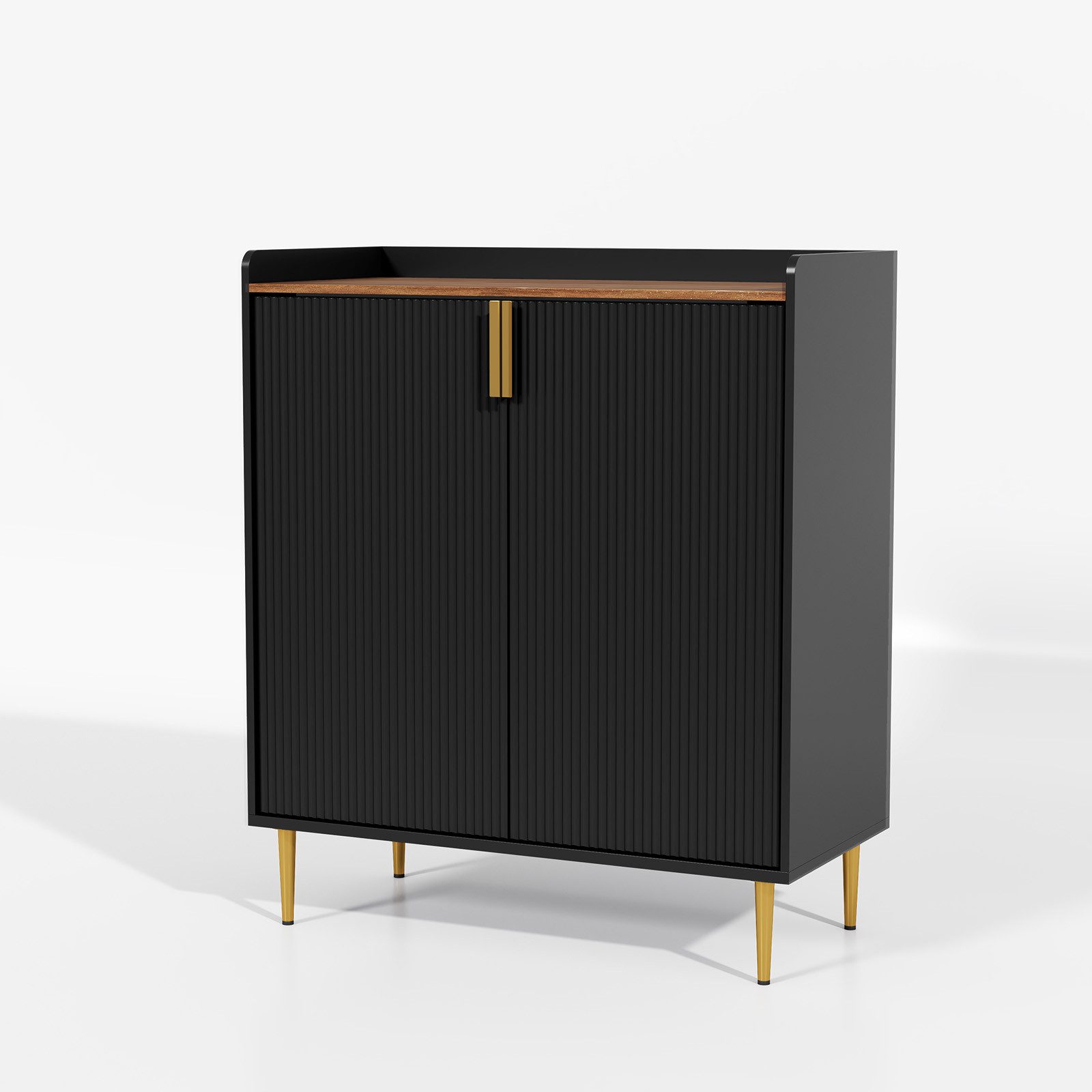 HOLTICO Weinschrank Multifunktionaler Bar-Schrank, moderner Kaffeetresen-Schrank (1-St) mit 9 Flaschenregalen, 6 Glas-Halterungen, Schublade & Regalen – Bild 3 von 5