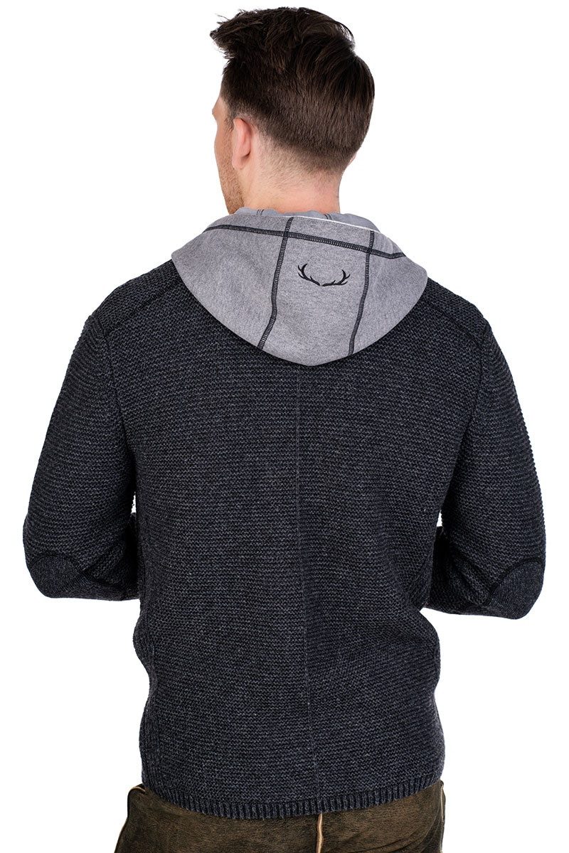 Spieth & Wensky Trachtenstrickjacke Strickjacke Herren - ECHO - dunkelgrau günstig online kaufen