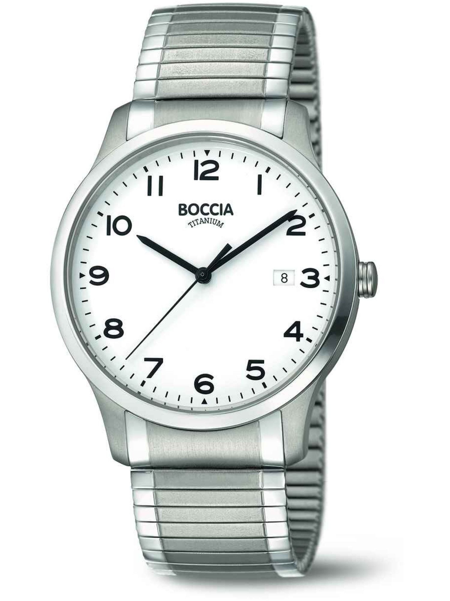 Boccia Quarzuhr 3616-01 3616-01, Boccia Titanium 3616-01 Uhr Herrenuhr Titan silber