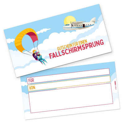 itenga Grußkarten itenga Geschenkgutschein Fallschirmsprung - Gutschein zum Ausfüllen Ka