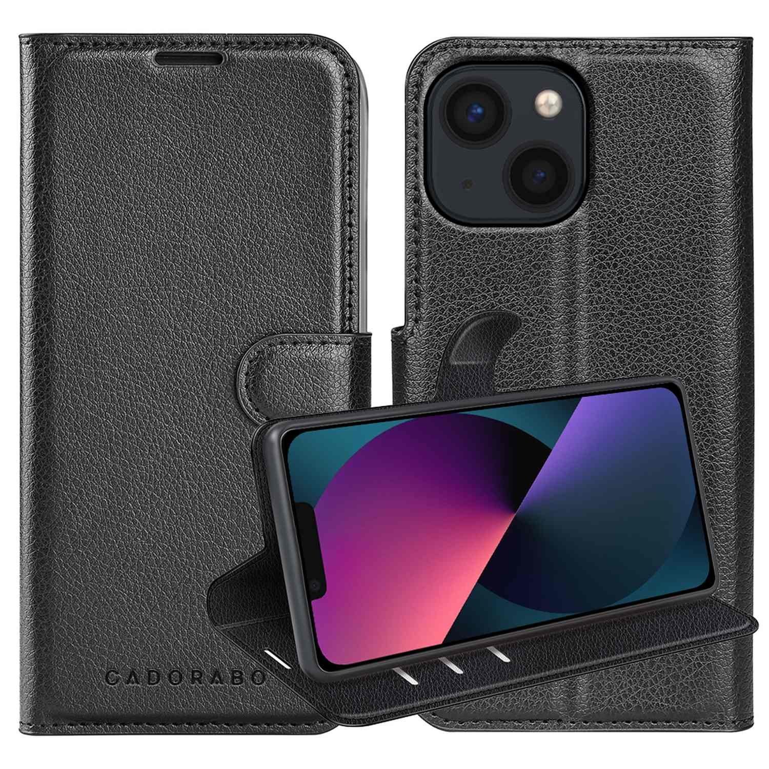 Cadorabo Handyhülle für iPhone 13 MINI Hülle Apple iPhone 13 MINI, Hülle Schutzhülle mit Standfunktion, Kartenfach und Magnetverschluss