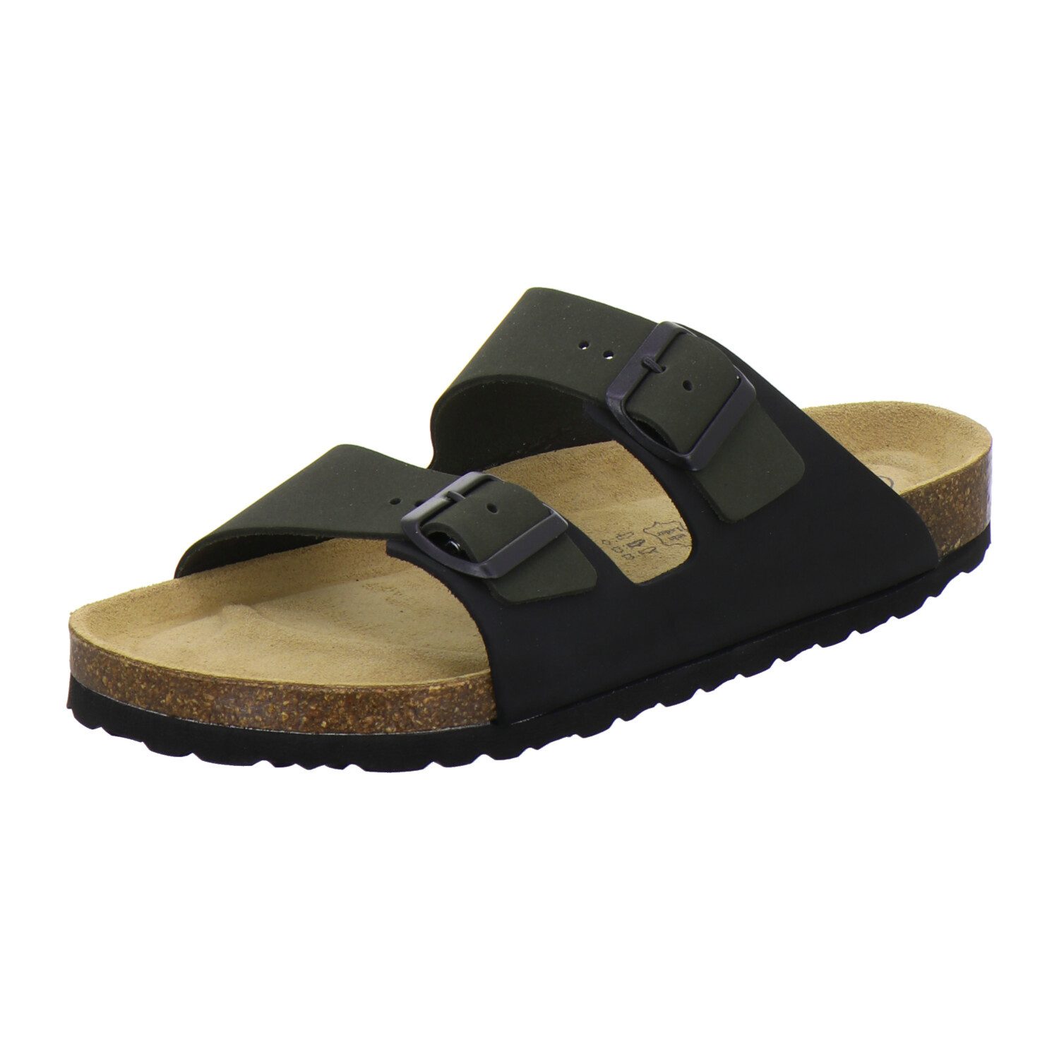 AFS-Schuhe 310066 Zweischnaller Pantolette für Herren mit Fußbett, bequeme Sandalen aus Leder