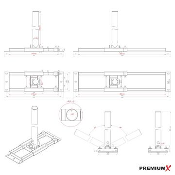 PremiumX Dachsparrenhalter 90cm 60mm Blei Dachziegel Manschette Mastkappe SAT-Halterung