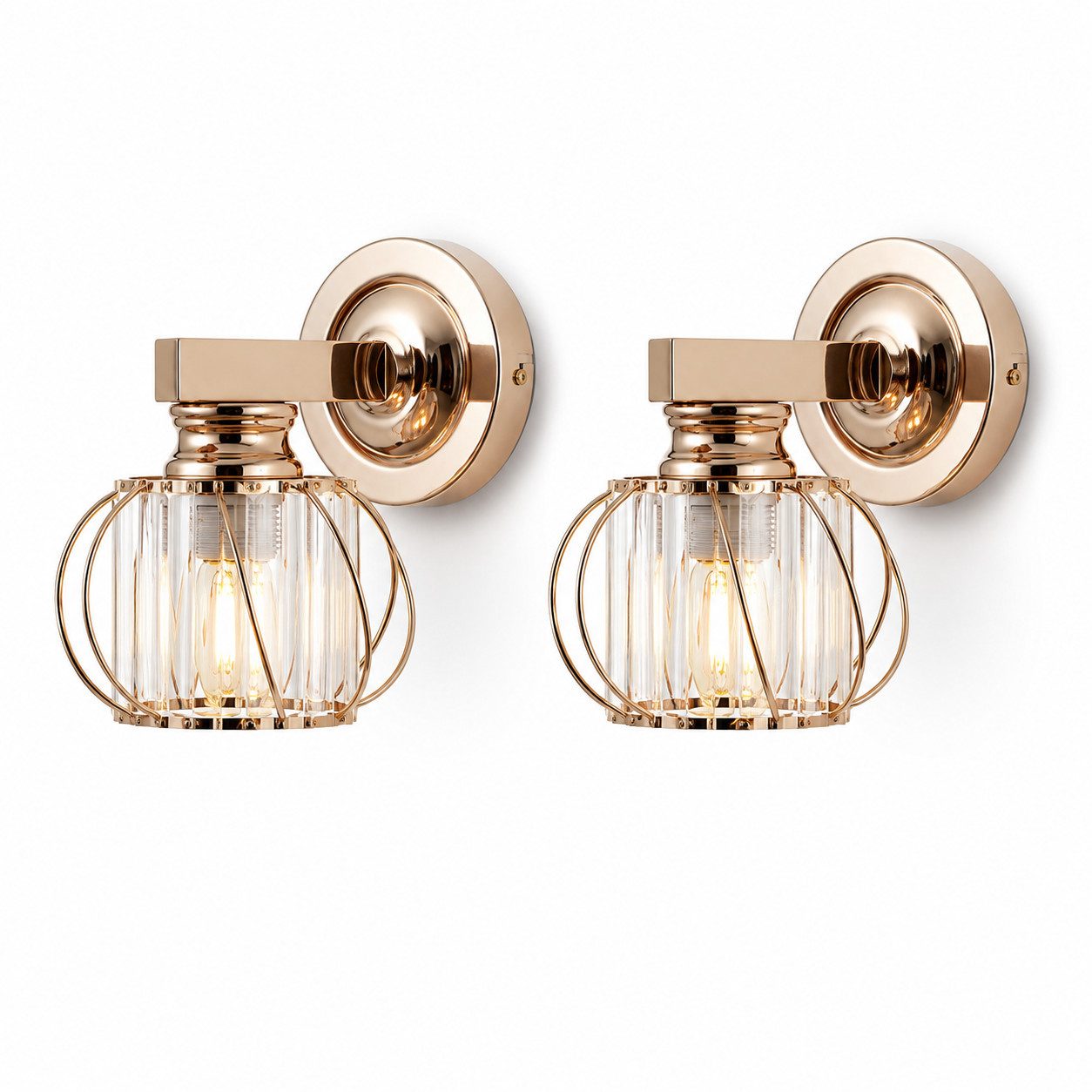BlingBin Wandleuchte Goldene Kristall Innen,E27 Wohnzimmer Wandlampe Moderne, Gold Metall, ohne Leuchtmittel, Kristallwandleuchte für Wohnzimmer Korridor Esszim – Bild 3 von 5
