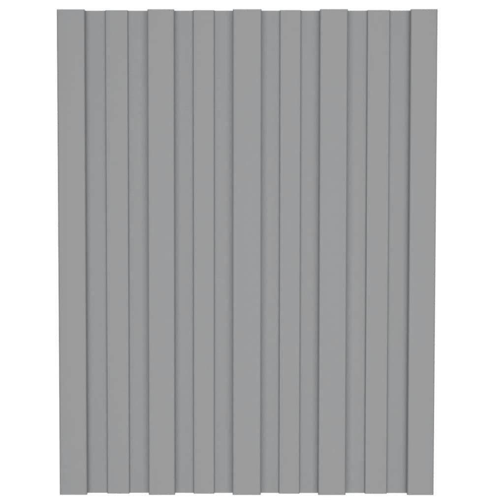 vidaXL Deckenplatten Dachpaneele 36 Stk. Verzinkter Stahl Grau 60x45 cm, (36-tlg)