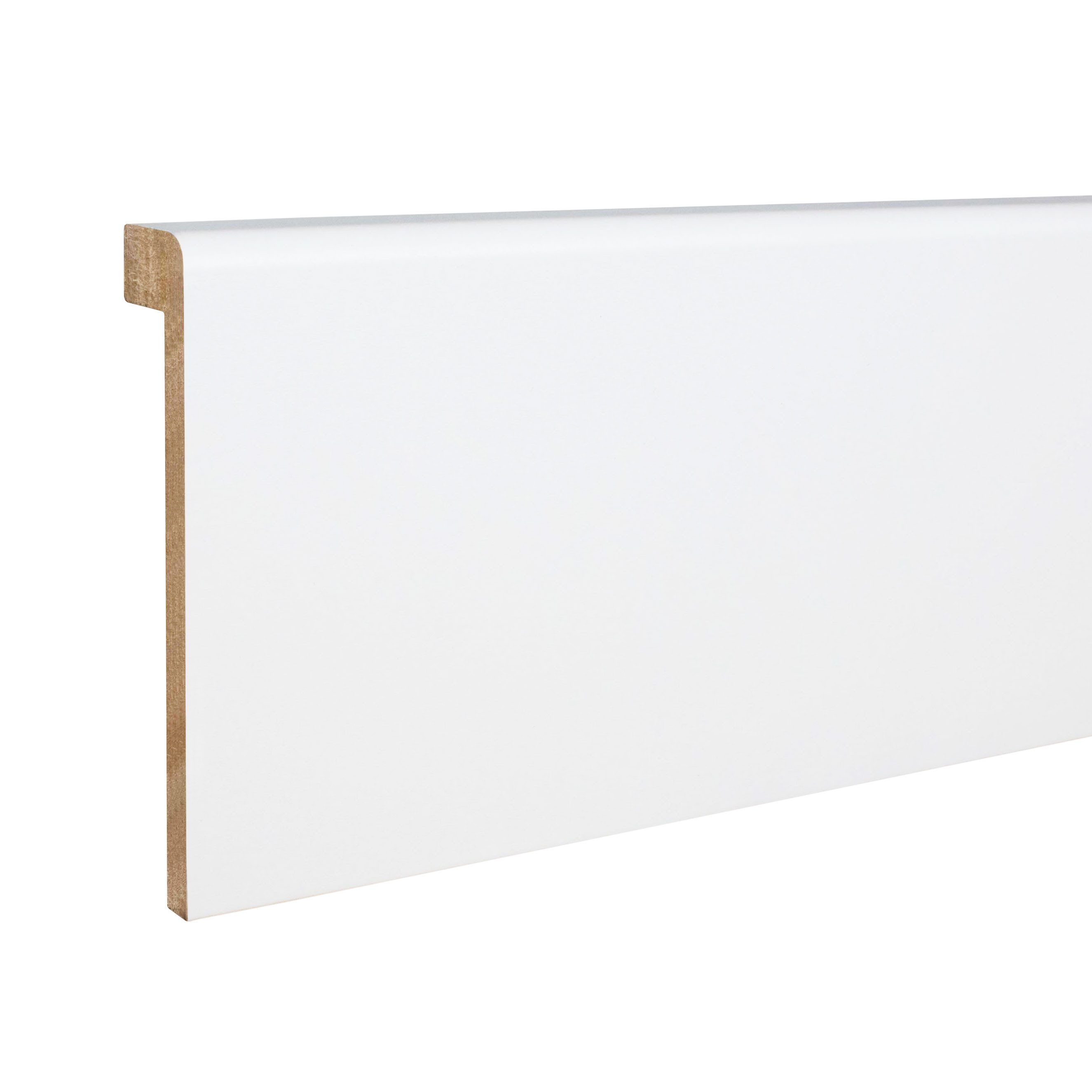 PROVISTON Sockelleiste 19 x 96 x 2500 mm Fliesenabdeckleiste 85 mm Höhe MDF Weiß by PROVISTON, L: 250 cm, Spar-Set, 5-St.