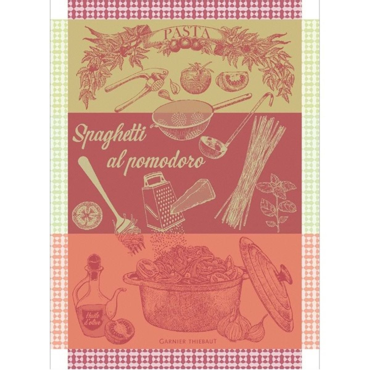 Garnier Thiebaut Geschirrtuch Geschirrtuch Spaghetti Pomodoro Basilic 56x78 cm, (1-tlg., 1 x Geschirrtuch), jacquard-gewebt