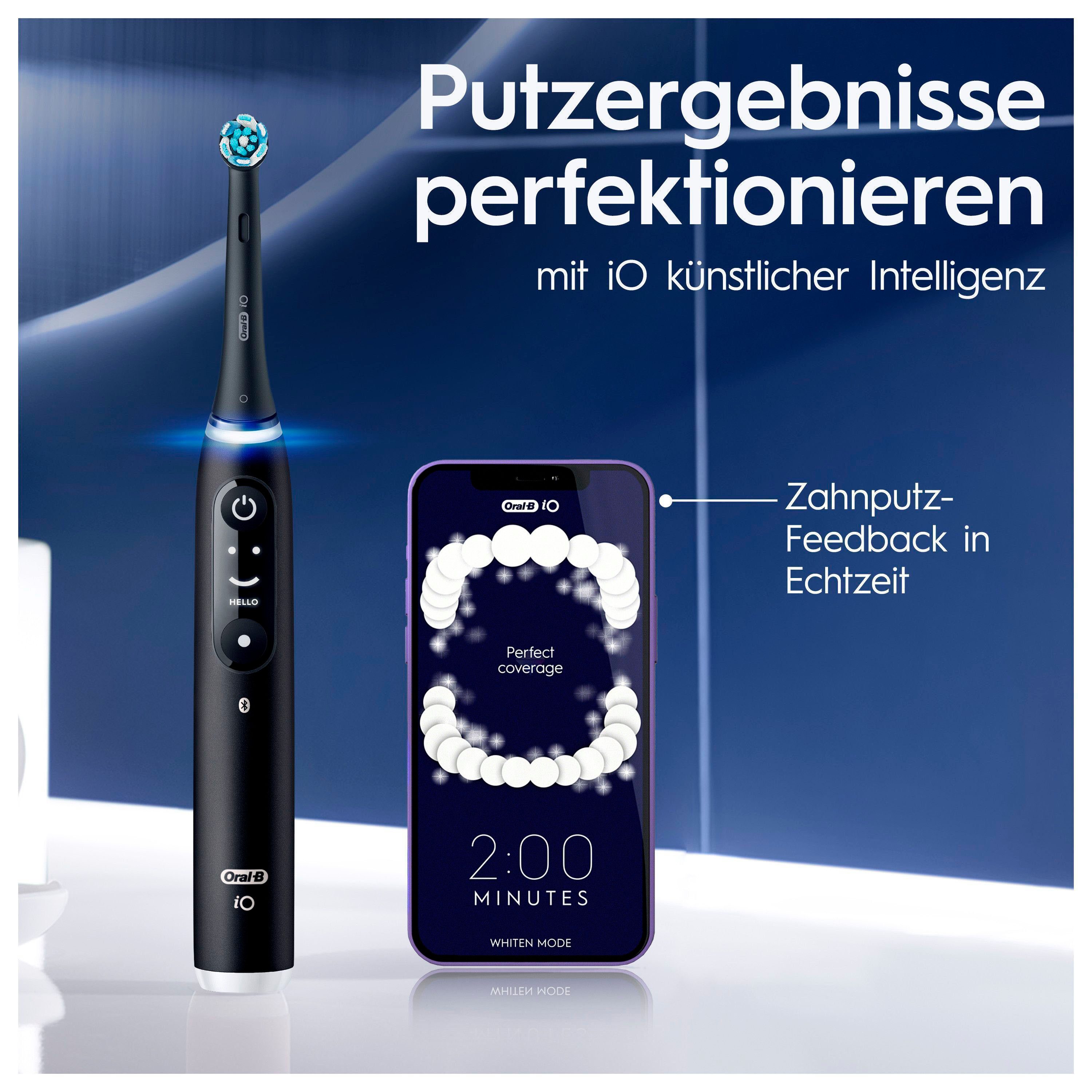 Oral-B Elektrische Zahnbürste iO 6 Duopack, Aufsteckbürsten: 3 St., mit Magnet-Technologie, Display, 5 Putzmodi