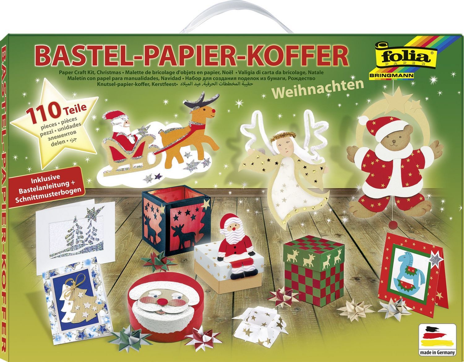 Folia Weihnachtsszene Folia Bastel-Koffer WEIHNACHTEN II, 110-teilig