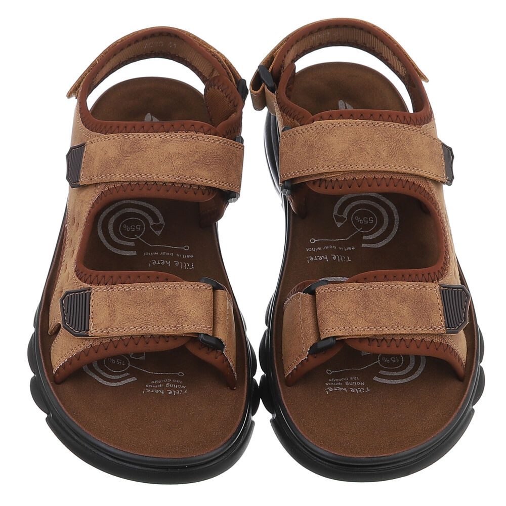 Coolwalk Bequeme Herrensandalen mit Klettverschluss für den Sommer Sandale (89543985) Flach Sandalen in Camel