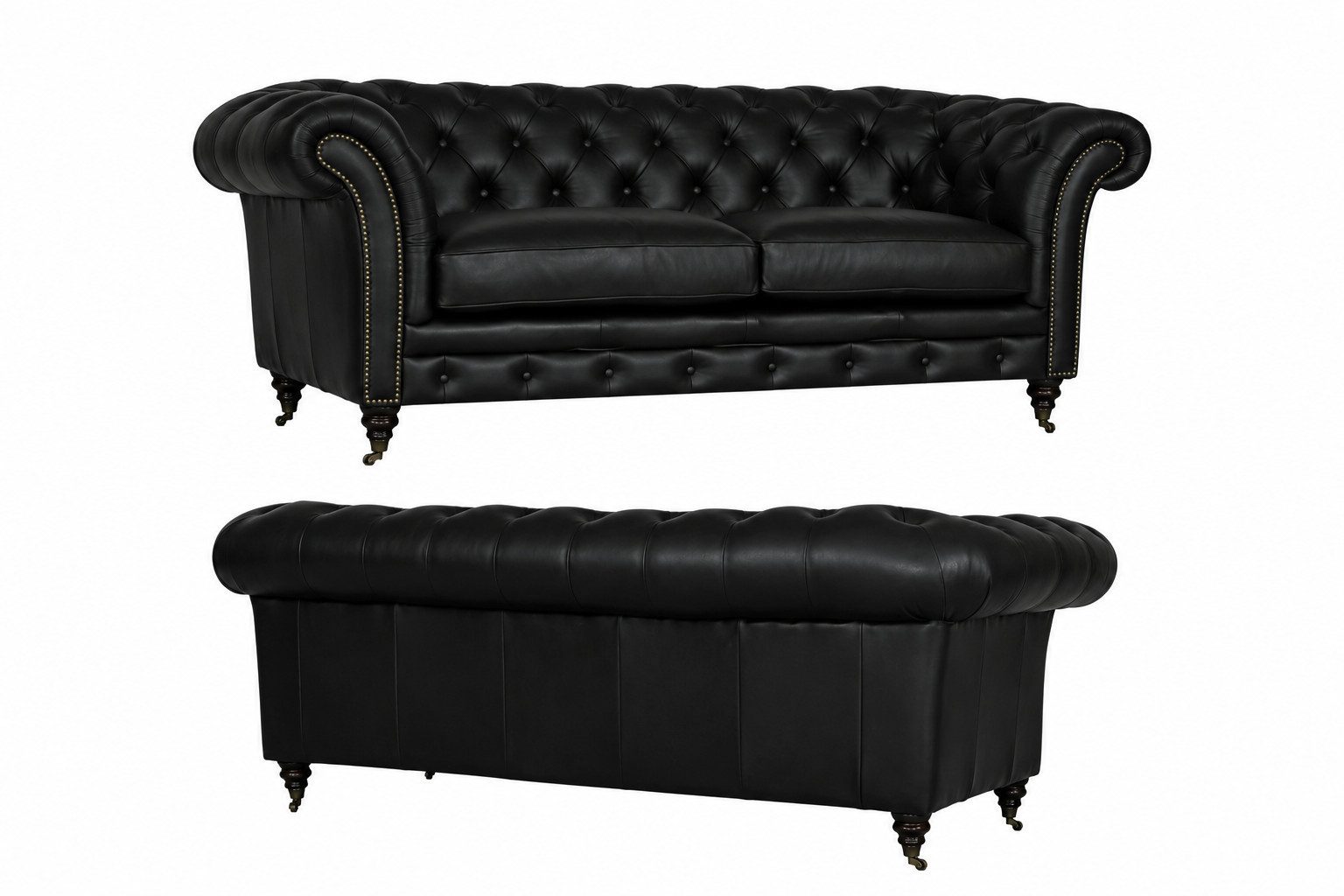 Salottini Chesterfield-Sofa Luxus XL Sofa Chesterfield 2-Sitzer Couch Themse Ledersofa Salottini, 1 Teile, Handarbeit