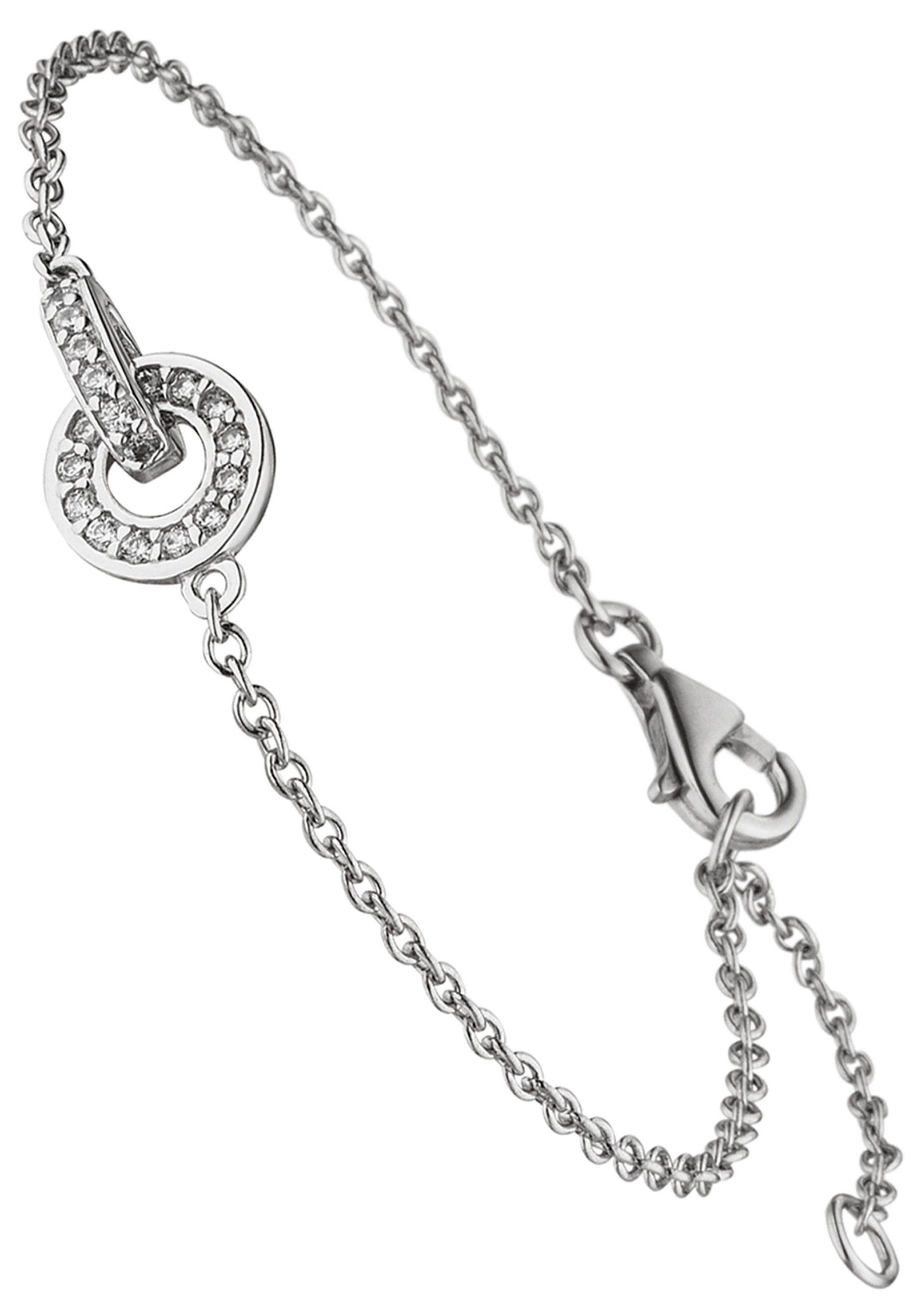 JOBO Armband, 925 Silber mit 20 Zirkonia