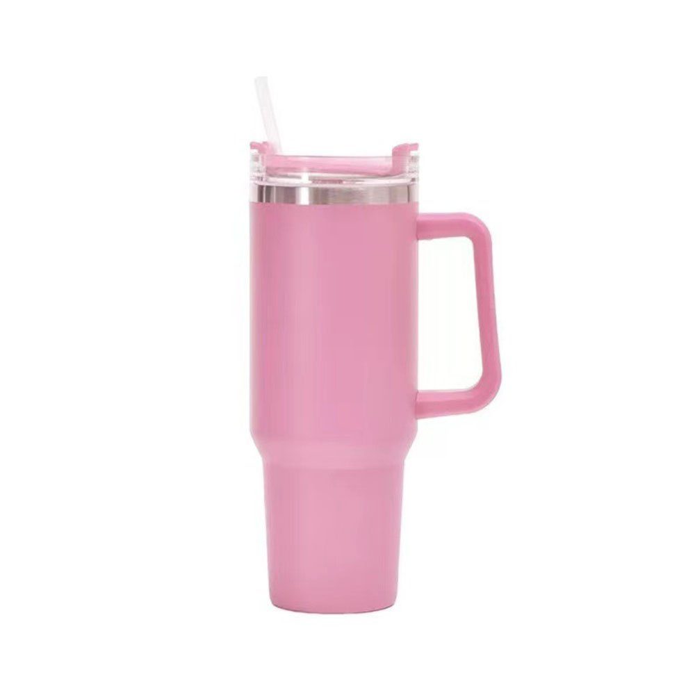 GelldG Becher Doppelwandig isoliert Travel Mug mit Auslaufsicherem Deckel. rosa