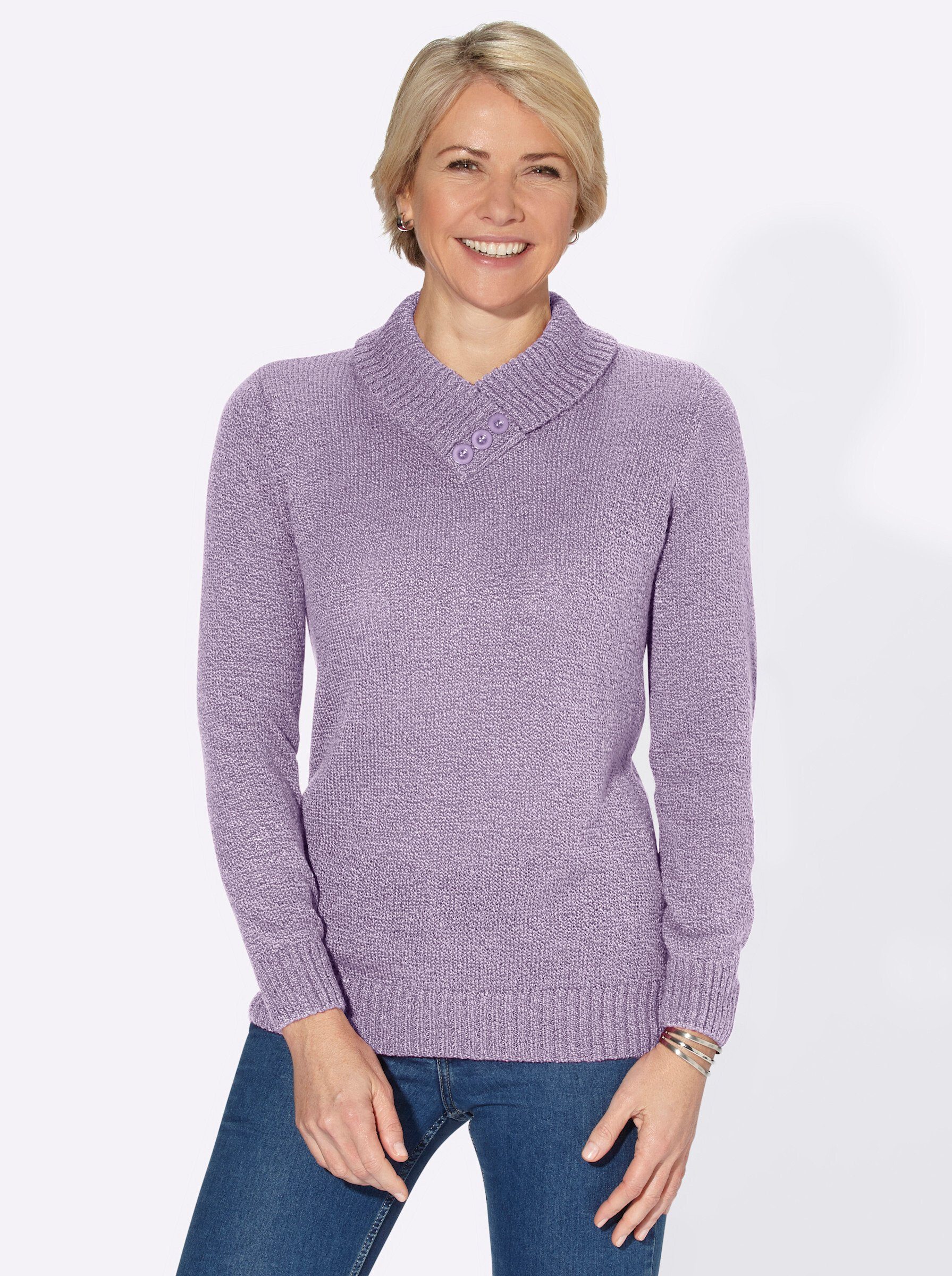 flieder-meliert Strickpullover WEIDEN WITT