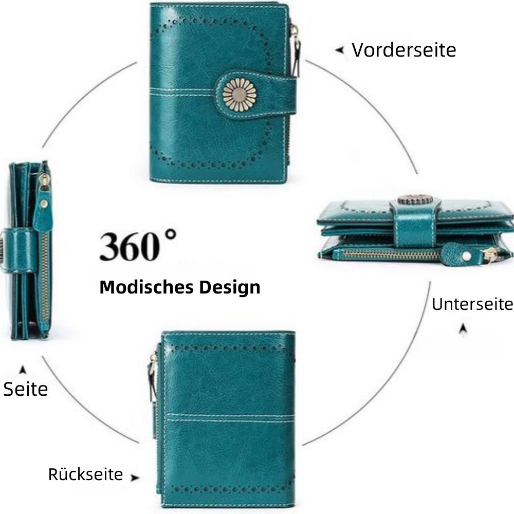 PFCTART Geldbörse Damen 16 Karten RFID Geldbörse aus weichem Leder (mit Kartenetui), Mehrere Notenfächer